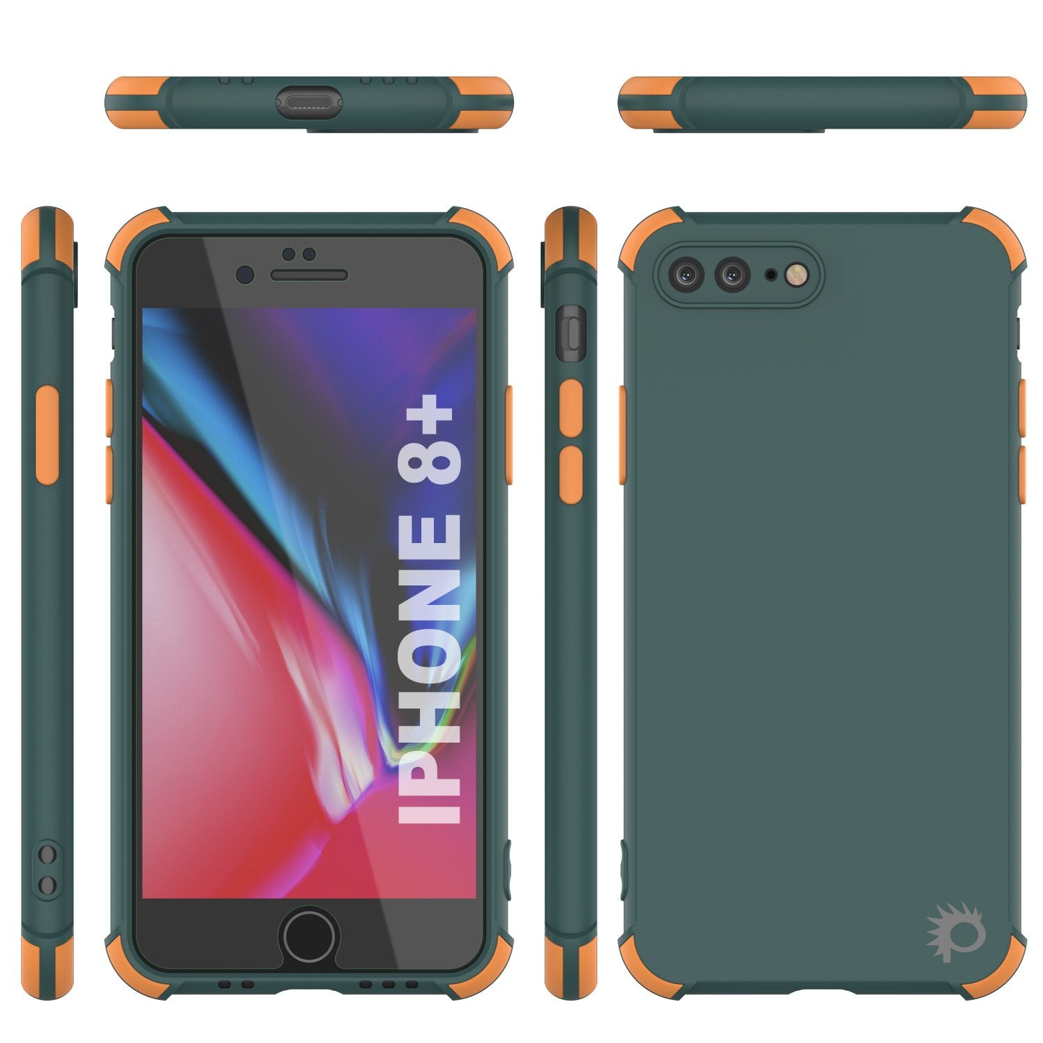 Punkcase Protective & Lightweight TPU Case [Sunshine Series] for iPhone 8+ Plus [Dark Green]