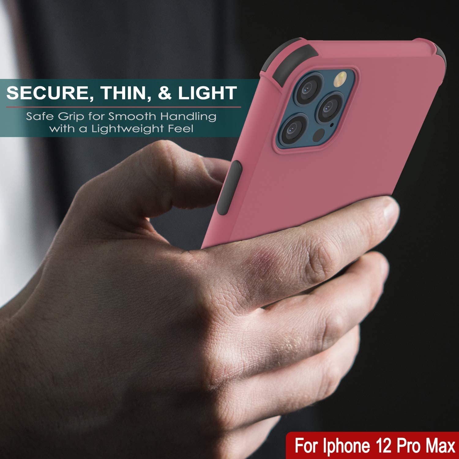 Punkcase Protective & Lightweight TPU Case [Sunshine Series] for iPhone 12 Pro Max [Rose]
