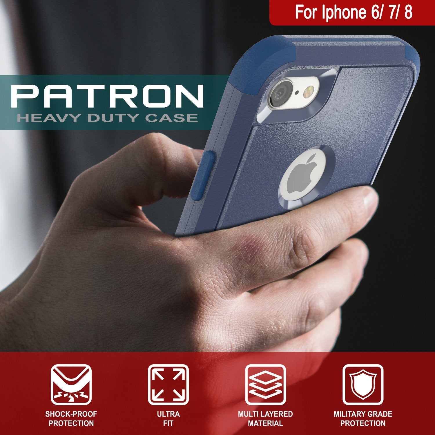 Punkcase for iPhone 6 Belt Clip Multilayer Holster Case [Patron Series] [Navy]