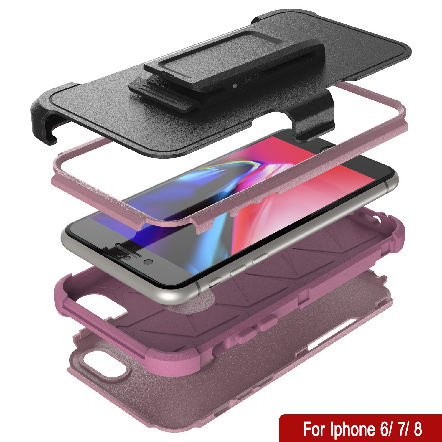 Punkcase for iPhone 6 Belt Clip Multilayer Holster Case [Patron Series] [Pink]