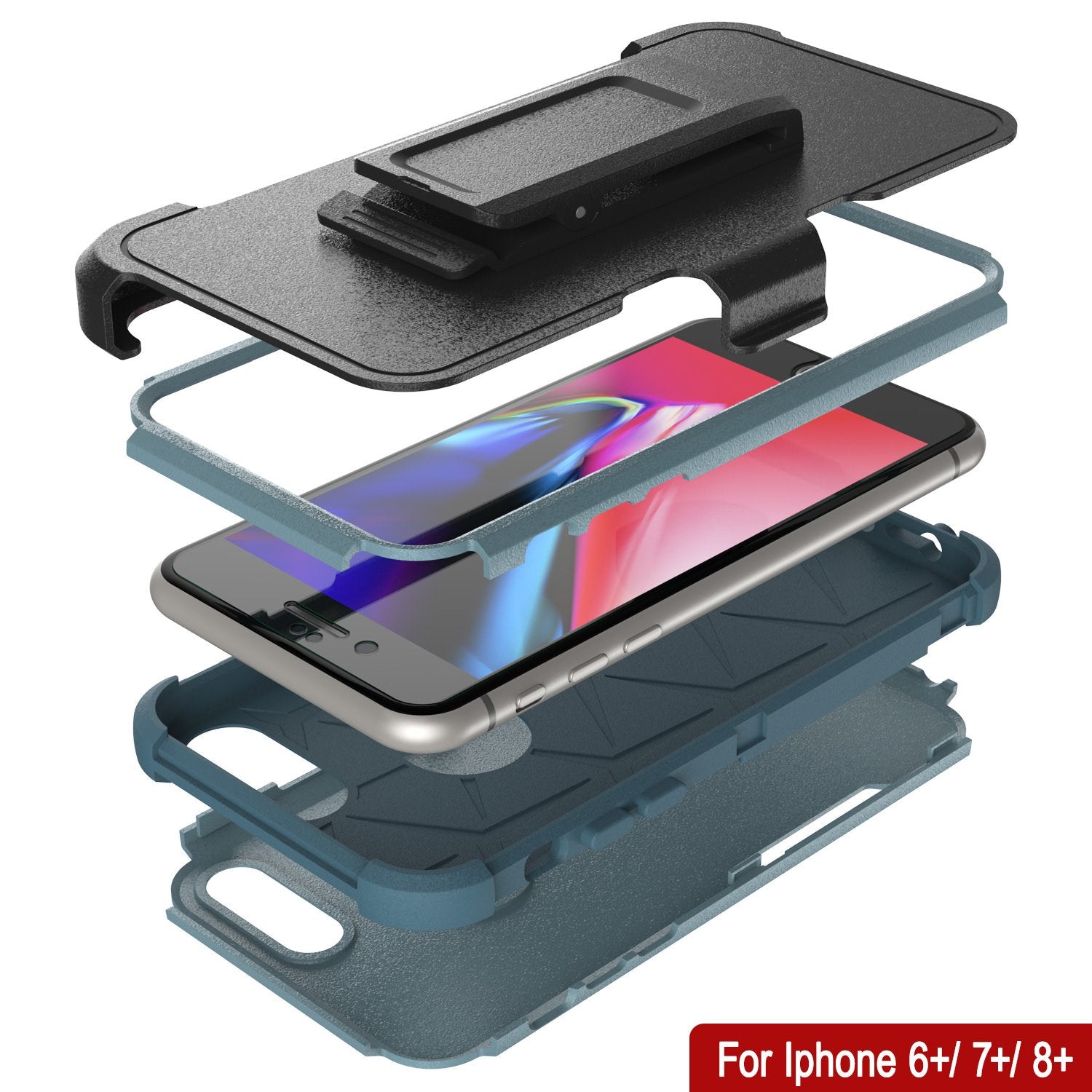 Punkcase for iPhone 6+ Plus Belt Clip Multilayer Holster Case [Patron Series] [Mint]