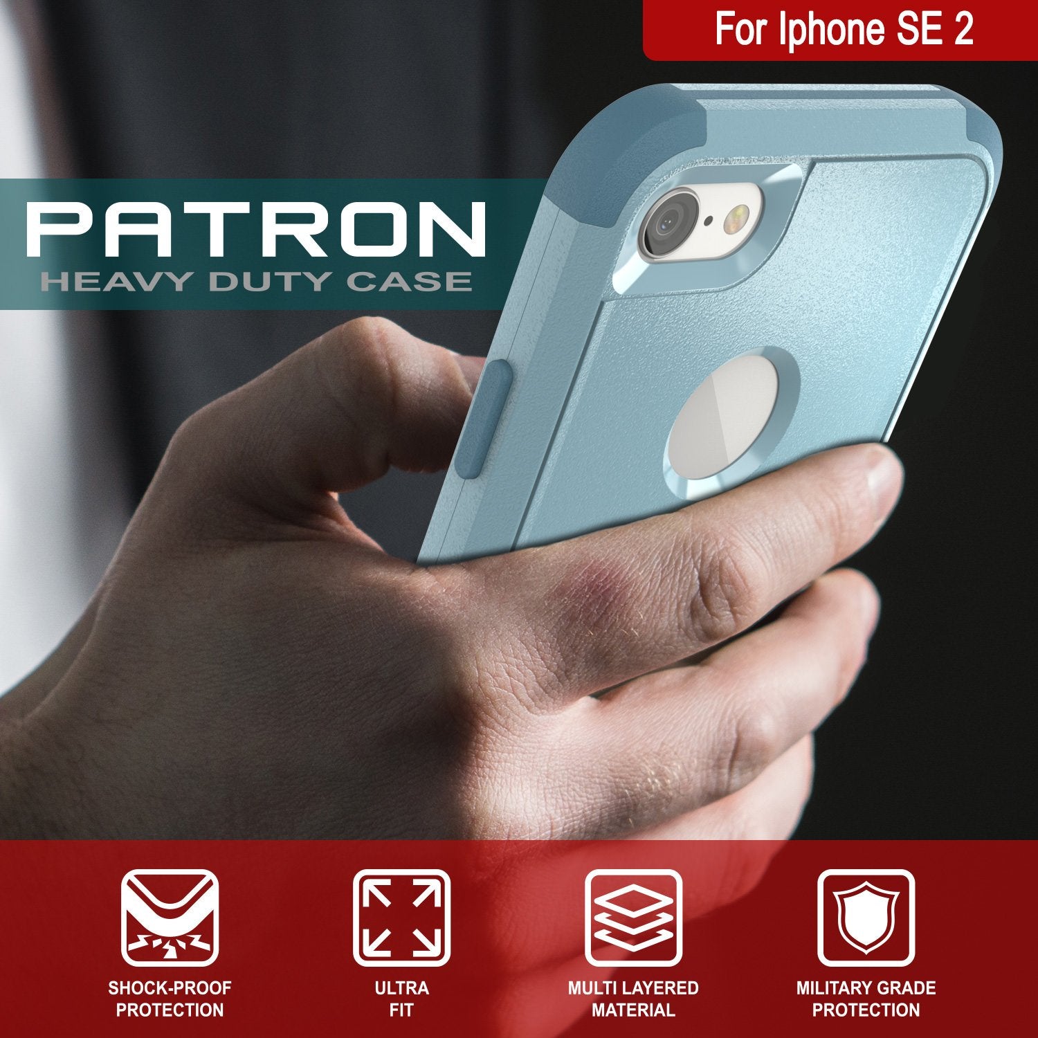 Punkcase for iPhone SE Belt Clip Multilayer Holster Case [Patron Series] [Mint]