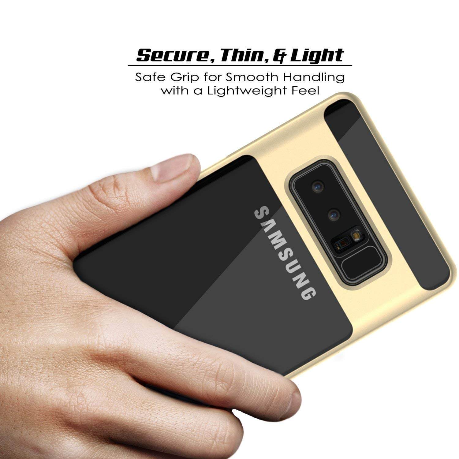Galaxy Note 8 Case, PUNKcase [LUCID 3.0 Series] Armor Cover w/Integrated Kickstand [Gold] - PunkCase NZ