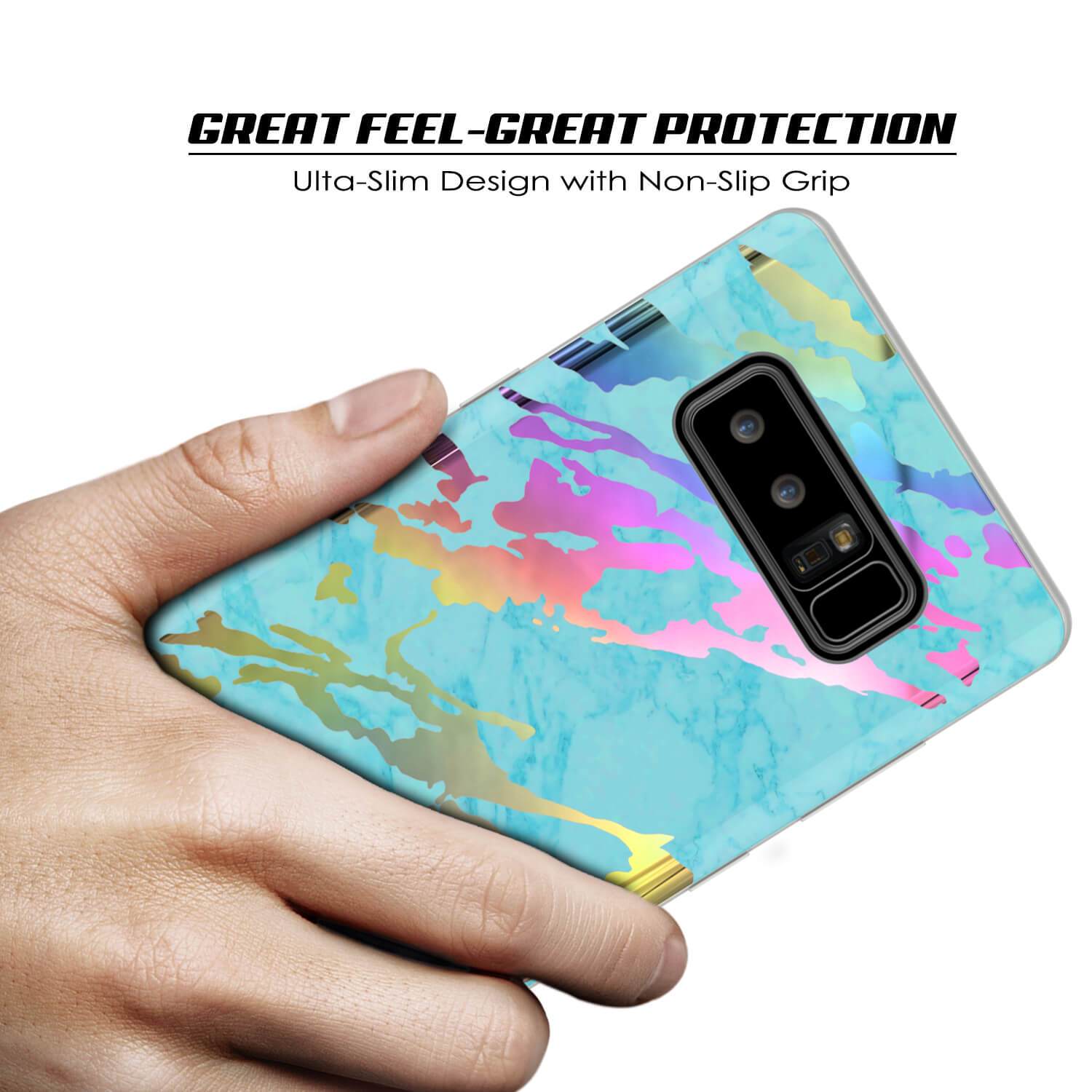 Punkcase Galaxy Note 8 Marble Case, Protective Full Body Cover W/PunkShield Screen Protector (Teal Onyx) - PunkCase NZ