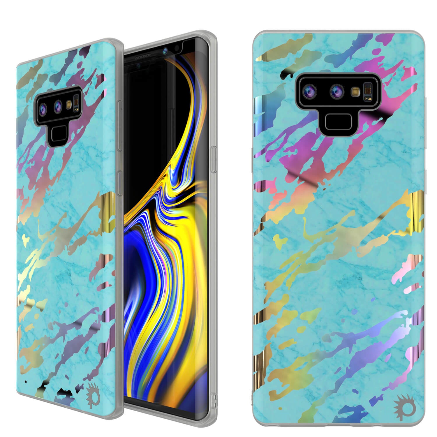 Galaxy Note 9 Full Body W/ Screen Protector Marble Case [Teal Onyx]