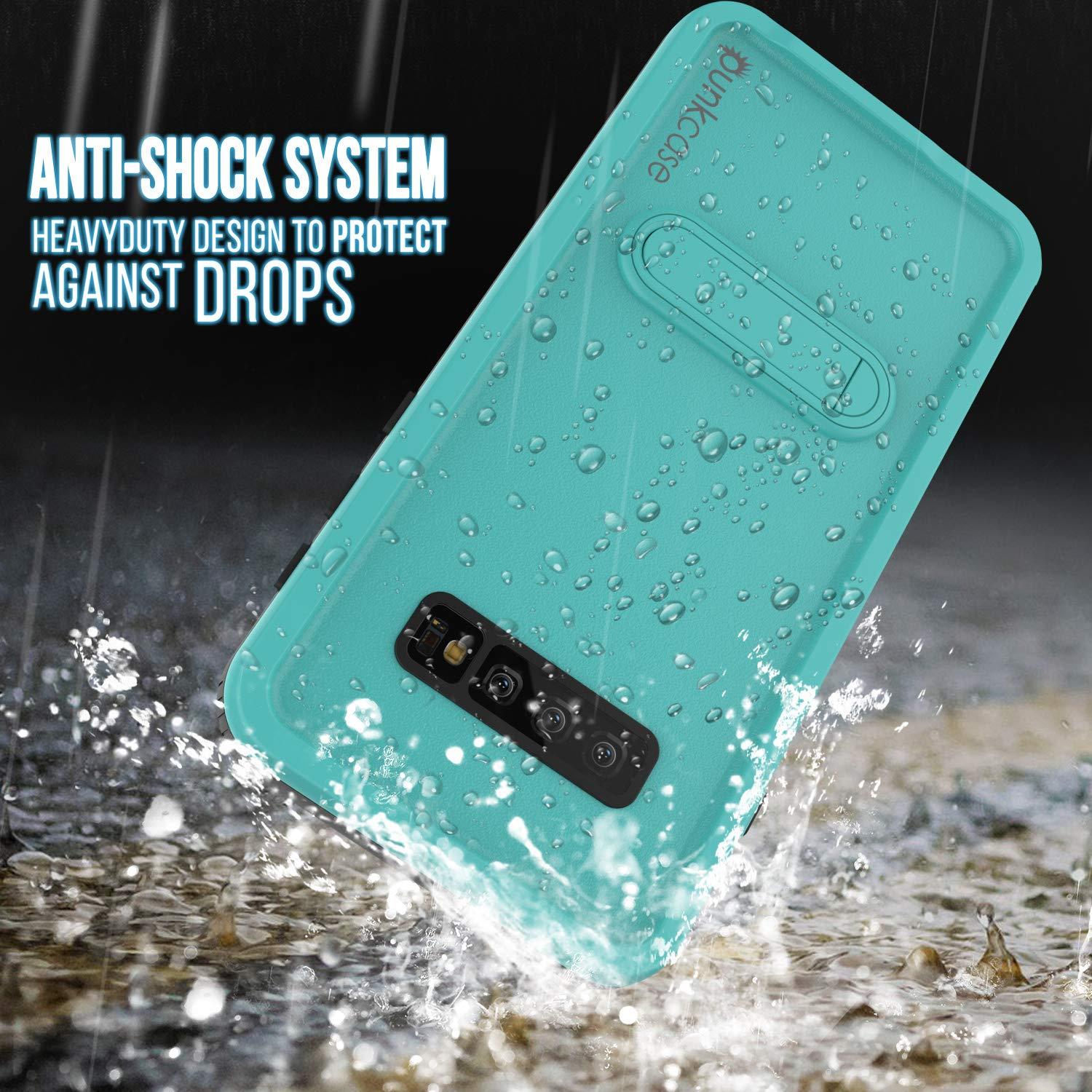 Galaxy S10+ Plus Waterproof Case, Punkcase [KickStud Series] Armor Cover [Teal]