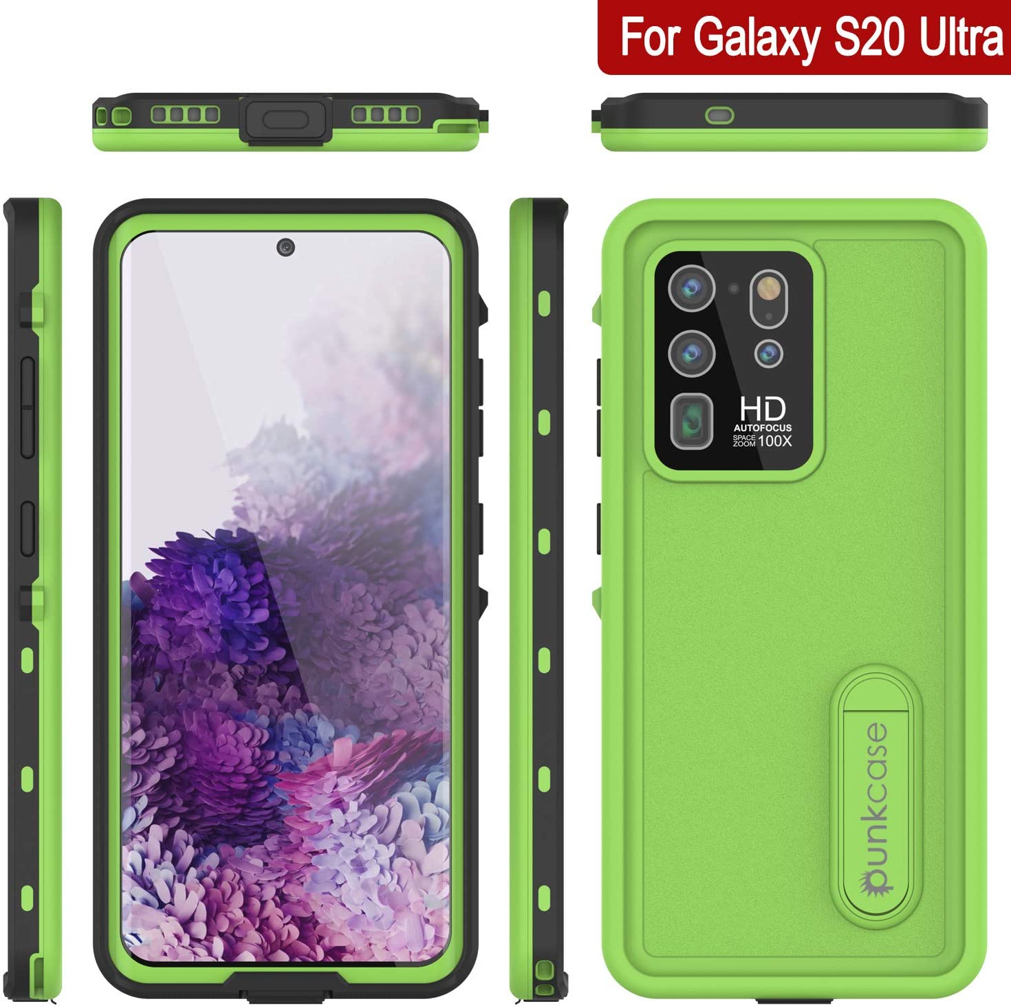 Galaxy S20 Ultra Waterproof Case, Punkcase [KickStud Series] Armor Cover [Light Green]