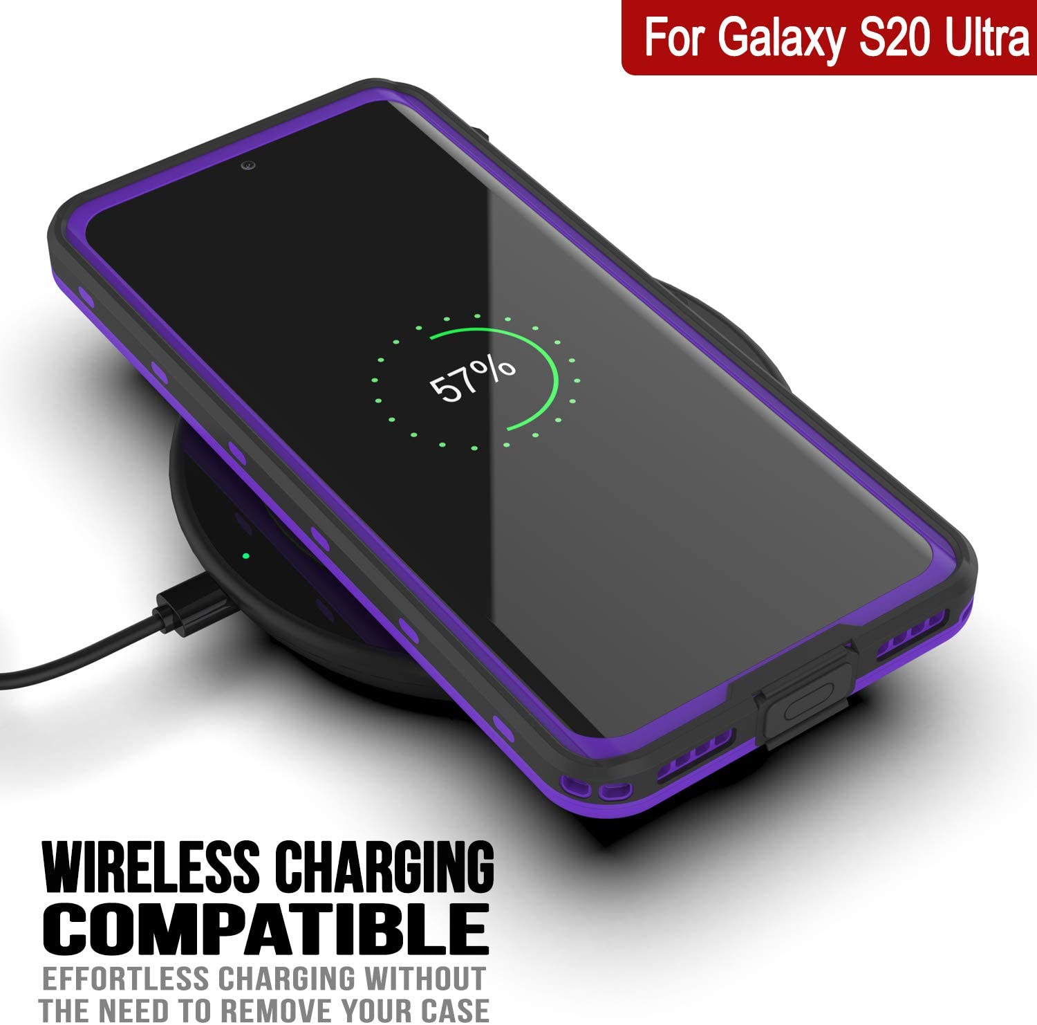 Galaxy S20 Ultra Waterproof Case, Punkcase [KickStud Series] Armor Cover [Purple]