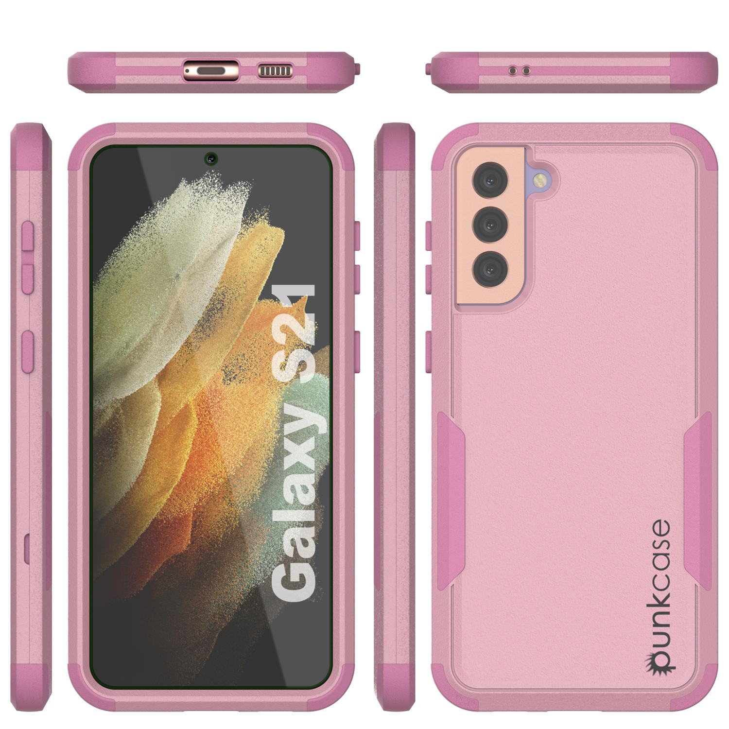 Punkcase for Galaxy S21 5G Belt Clip Multilayer Holster Case [Patron Series] [Pink]
