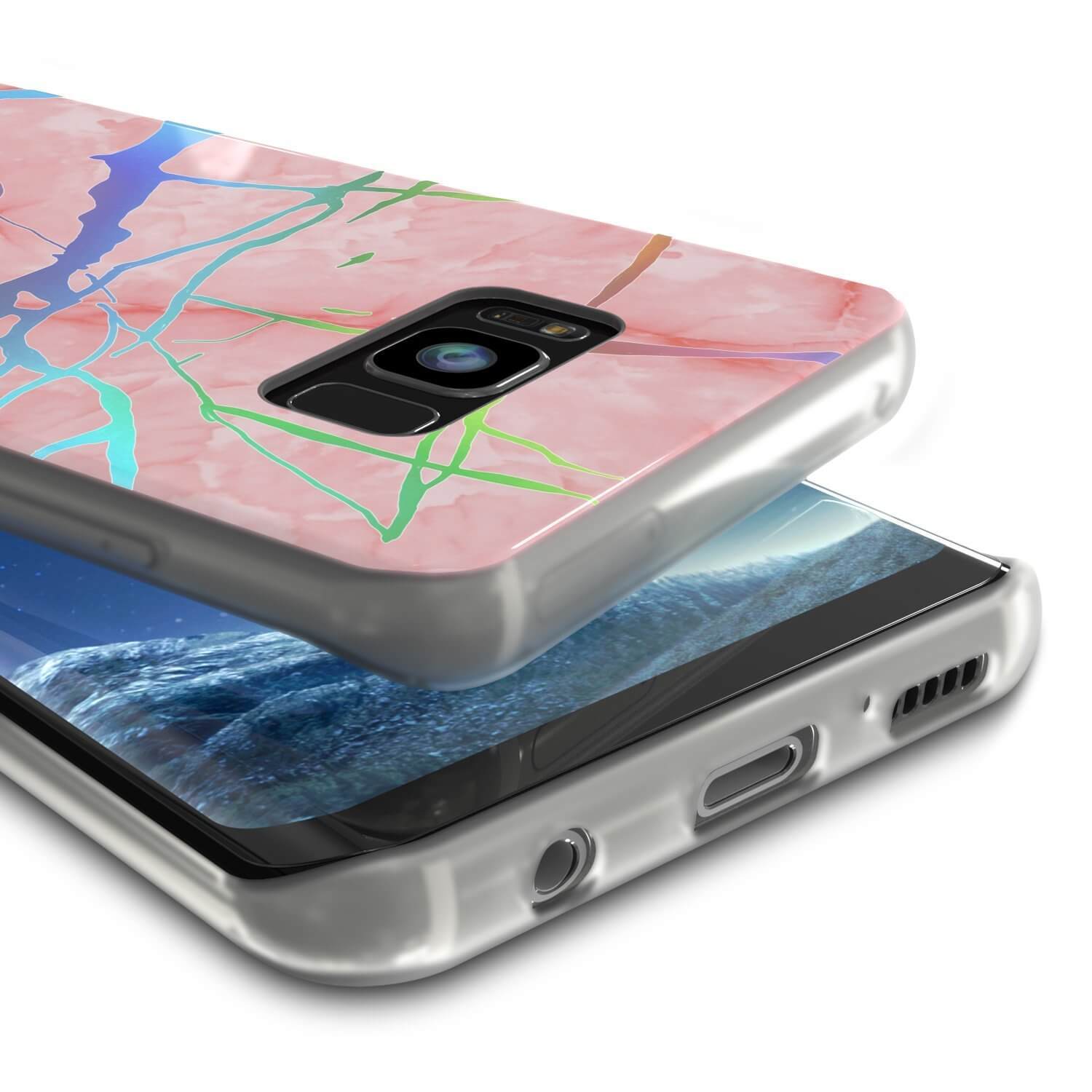 Punkcase Galaxy S8 Marble Case, Protective Full Body Cover W/PunkShield Screen Protector (Rose Mirage) - PunkCase NZ