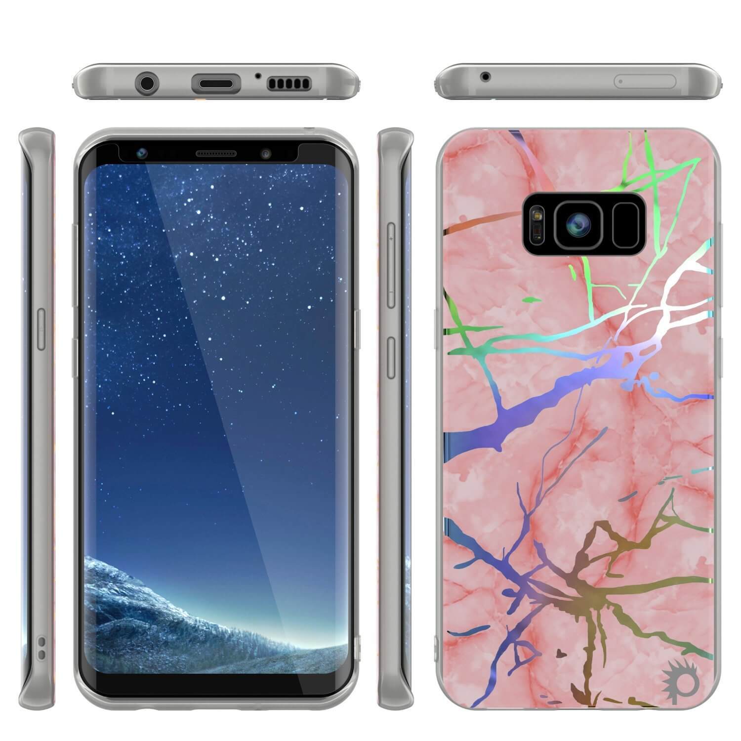 Punkcase Galaxy S8 Marble Case, Protective Full Body Cover W/PunkShield Screen Protector (Rose Mirage) - PunkCase NZ