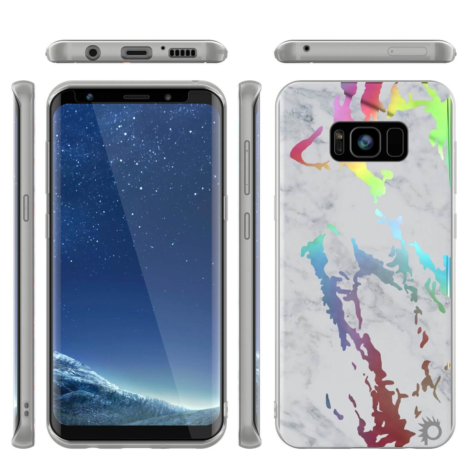 Punkcase Galaxy S8+ PLUS Marble Case, Protective Full Body Cover W/PunkShield Screen Protector (Blanco Marmo) - PunkCase NZ