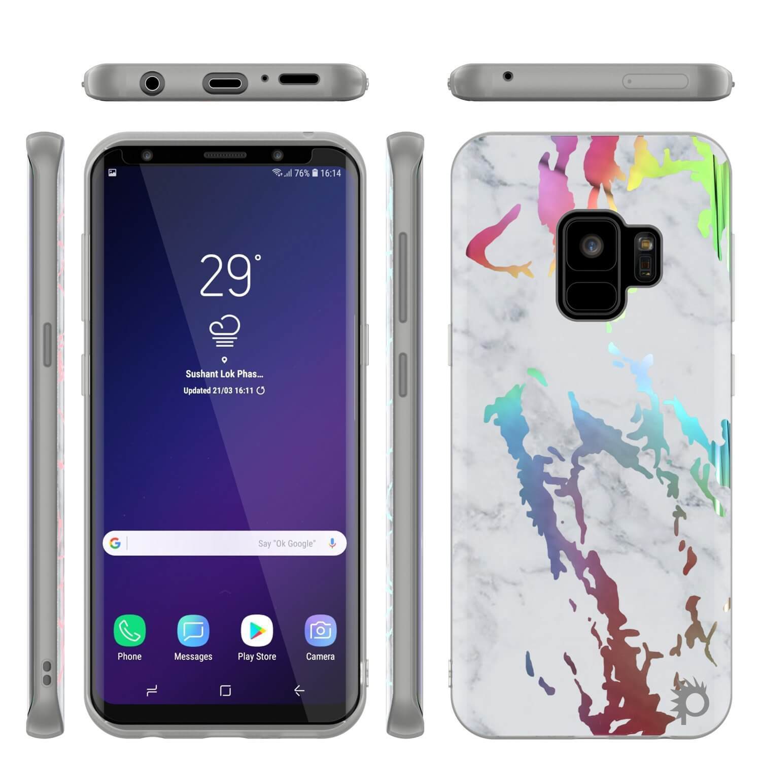 Punkcase Galaxy S9 Marble Case, Protective Full Body Cover W/PunkShield Screen Protector (Blanco Marmo) - PunkCase NZ