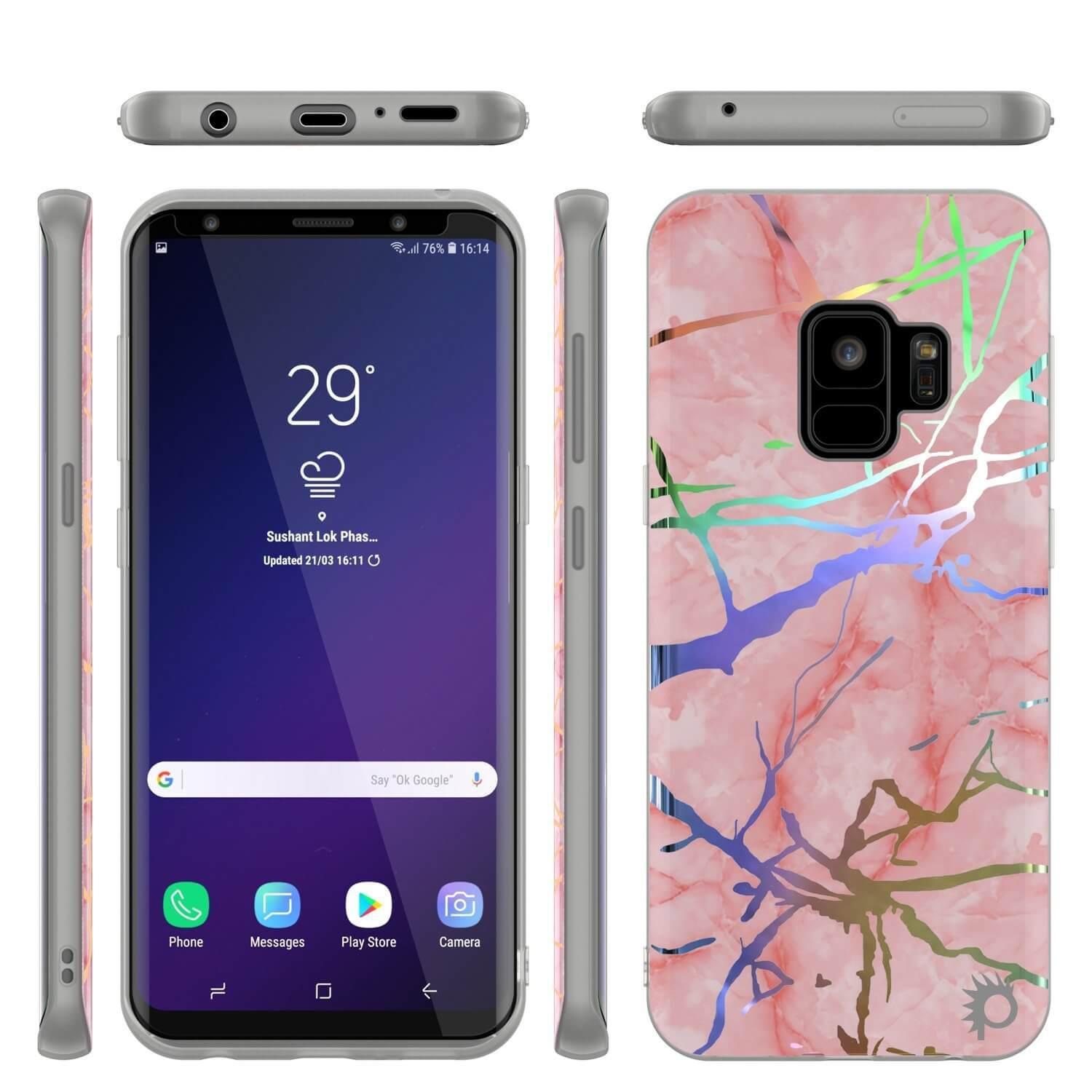 Punkcase Galaxy S9 Marble Case, Protective Full Body Cover W/PunkShield Screen Protector (Rose Mirage) - PunkCase NZ