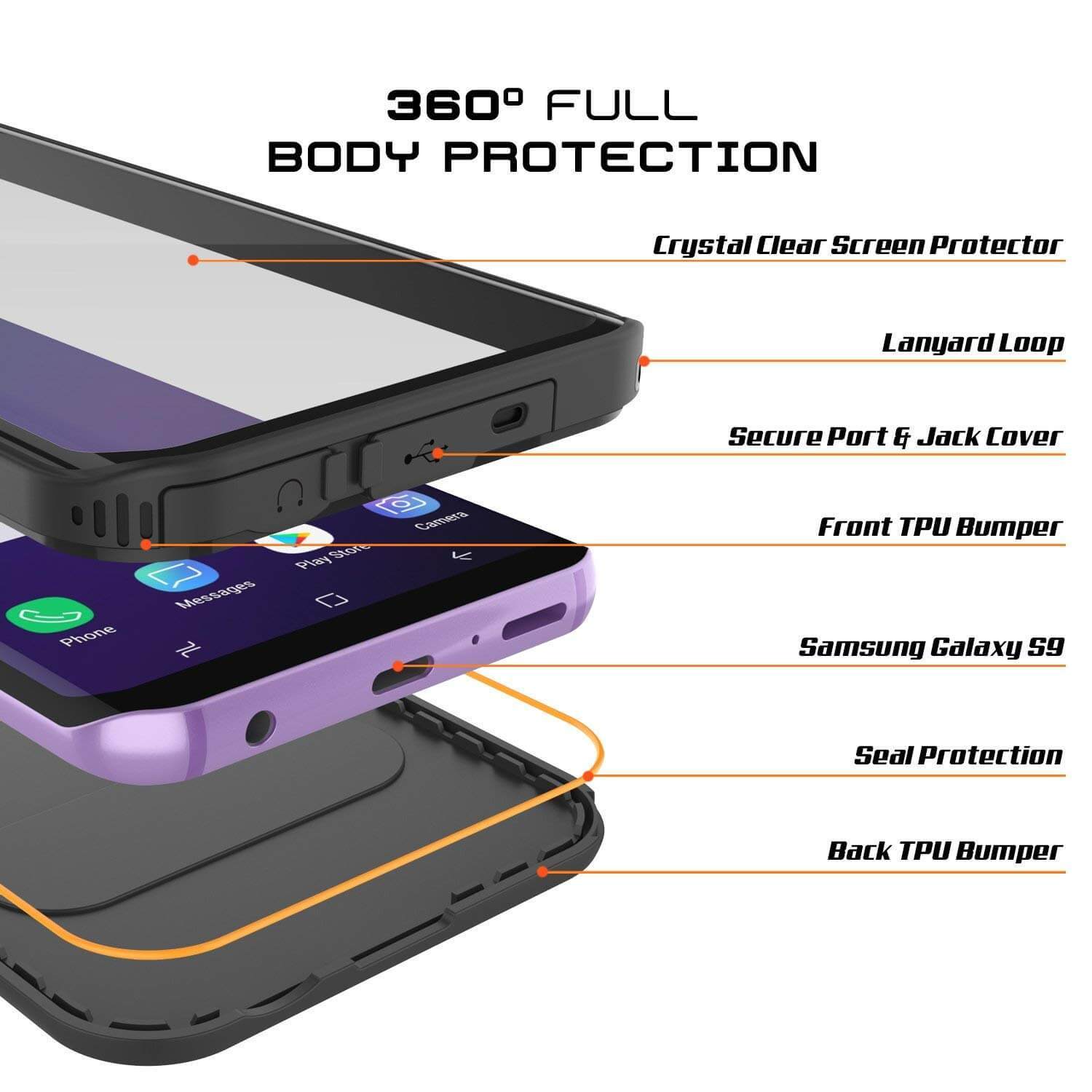 Galaxy S9 Plus Waterproof Case, Punkcase [KickStud Series] Armor Cover [BLACK] - PunkCase NZ
