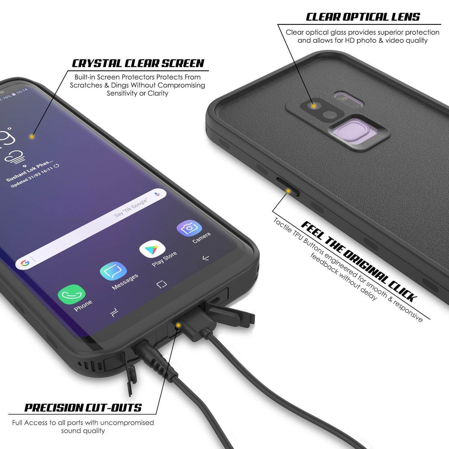 Galaxy S9 Plus Waterproof Case, Punkcase [KickStud Series] Armor Cover [BLACK] - PunkCase NZ