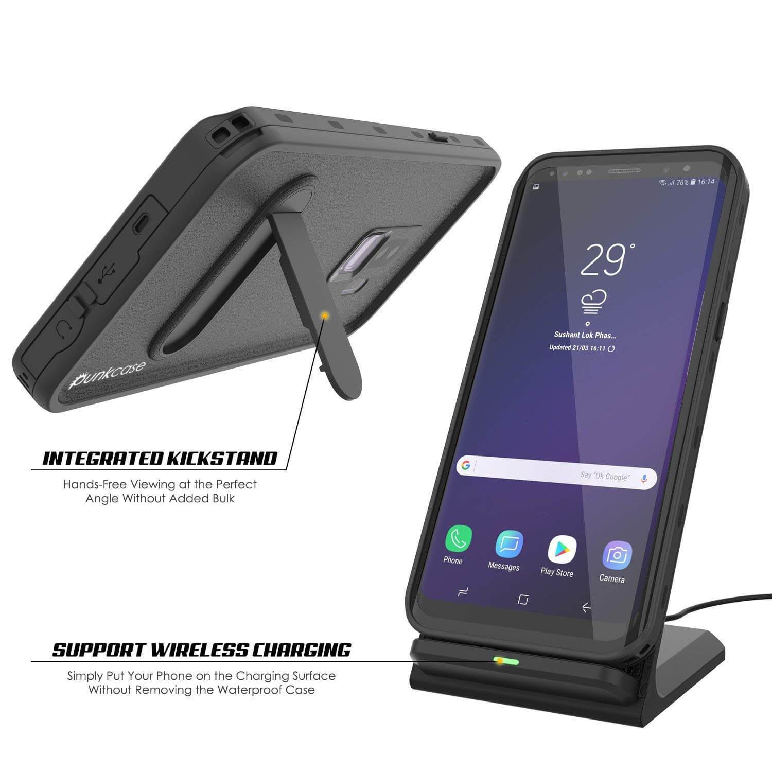 Galaxy S9 Plus Waterproof Case, Punkcase [KickStud Series] Armor Cover [BLACK] - PunkCase NZ
