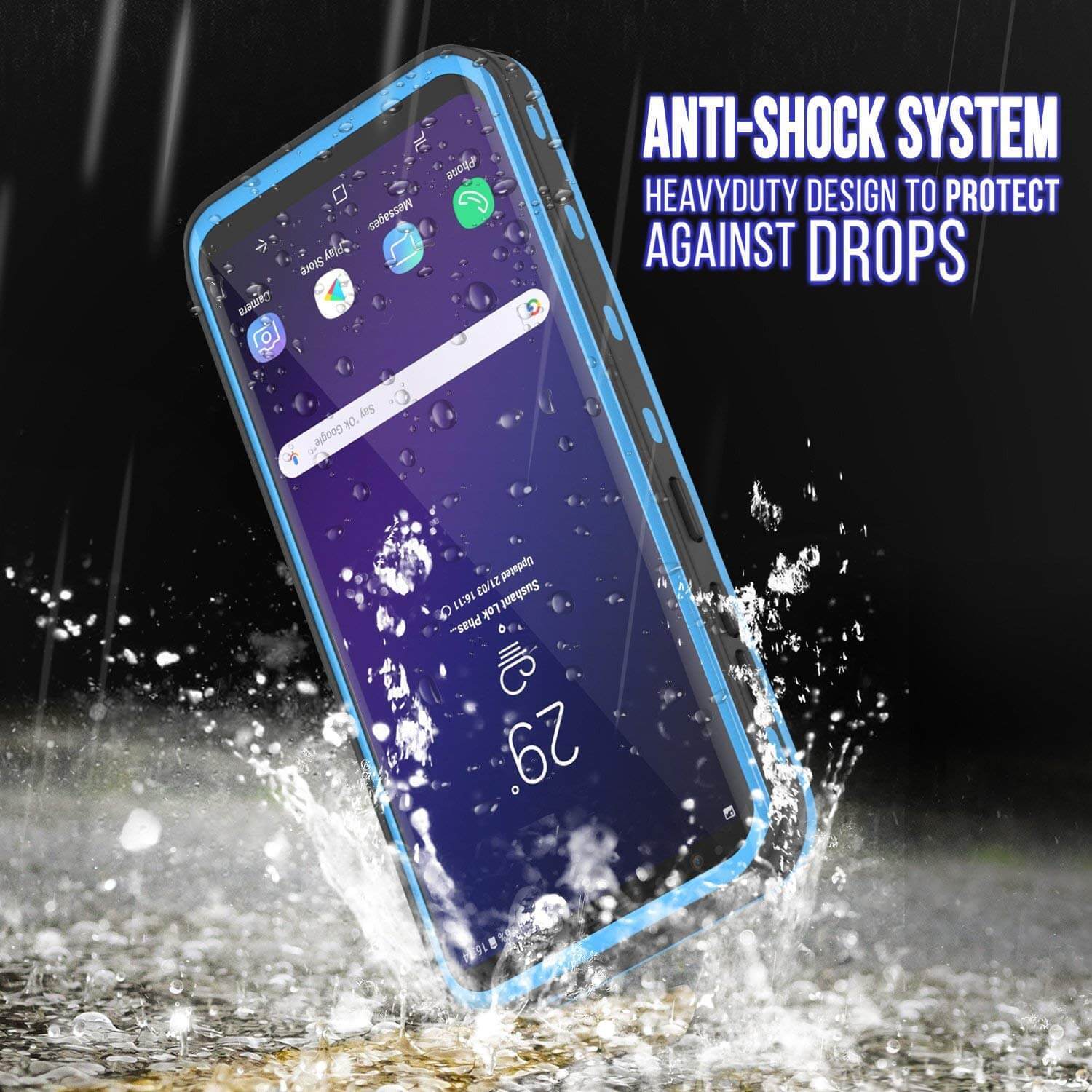 Galaxy S9 Plus Waterproof Case, Punkcase [KickStud Series] Armor Cover [LIGHT BLUE] - PunkCase NZ