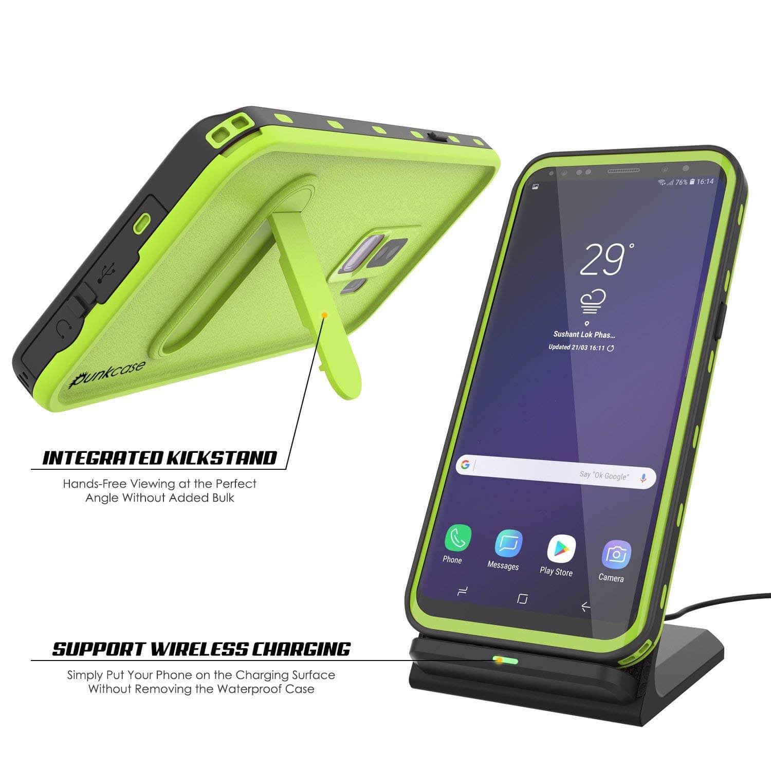 Galaxy S9 Plus Waterproof Case, Punkcase [KickStud Series] Armor Cover [LIGHT GREEN] - PunkCase NZ