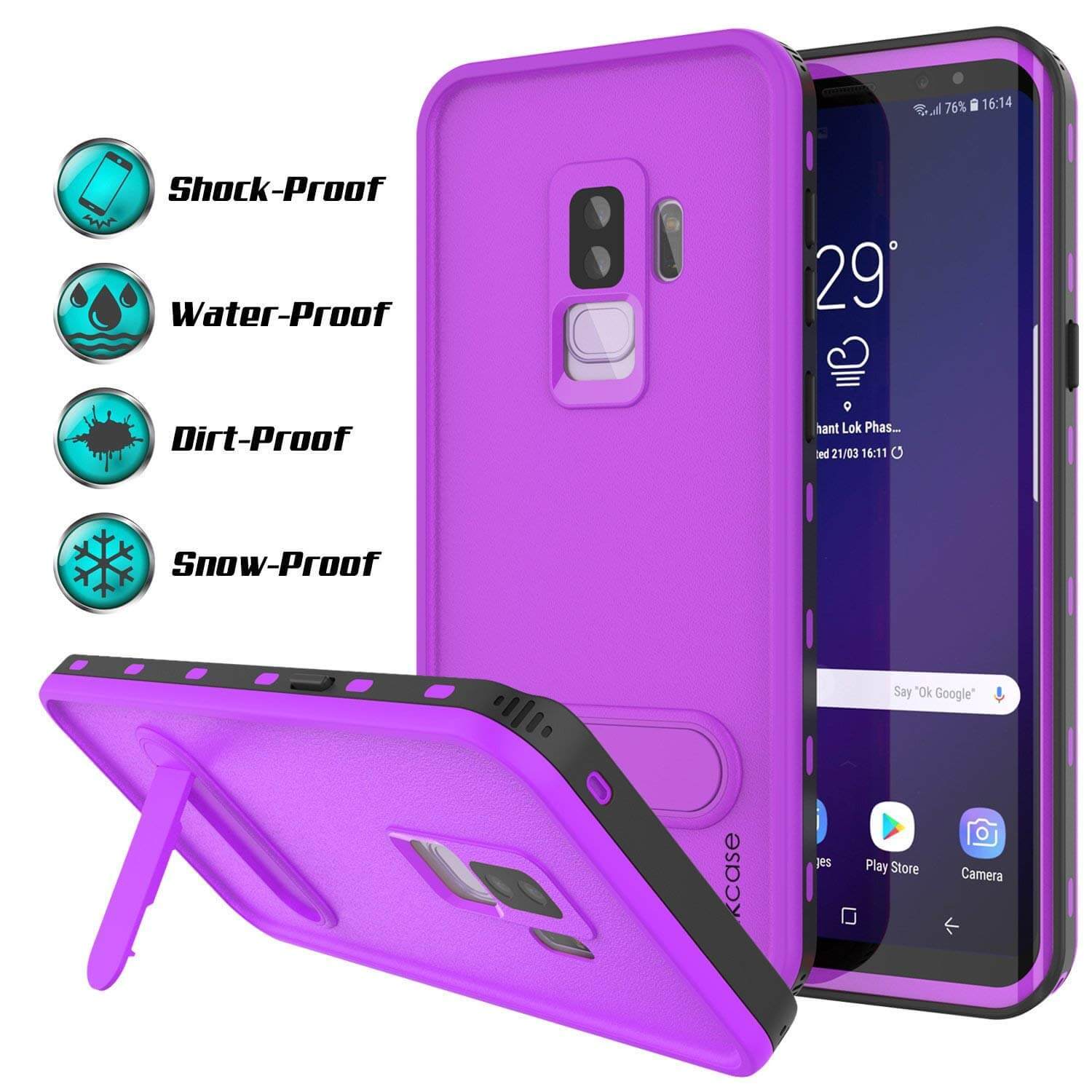 Galaxy S9 Plus Waterproof Case, Punkcase [KickStud Series] Armor Cover [PURPLE] - PunkCase NZ