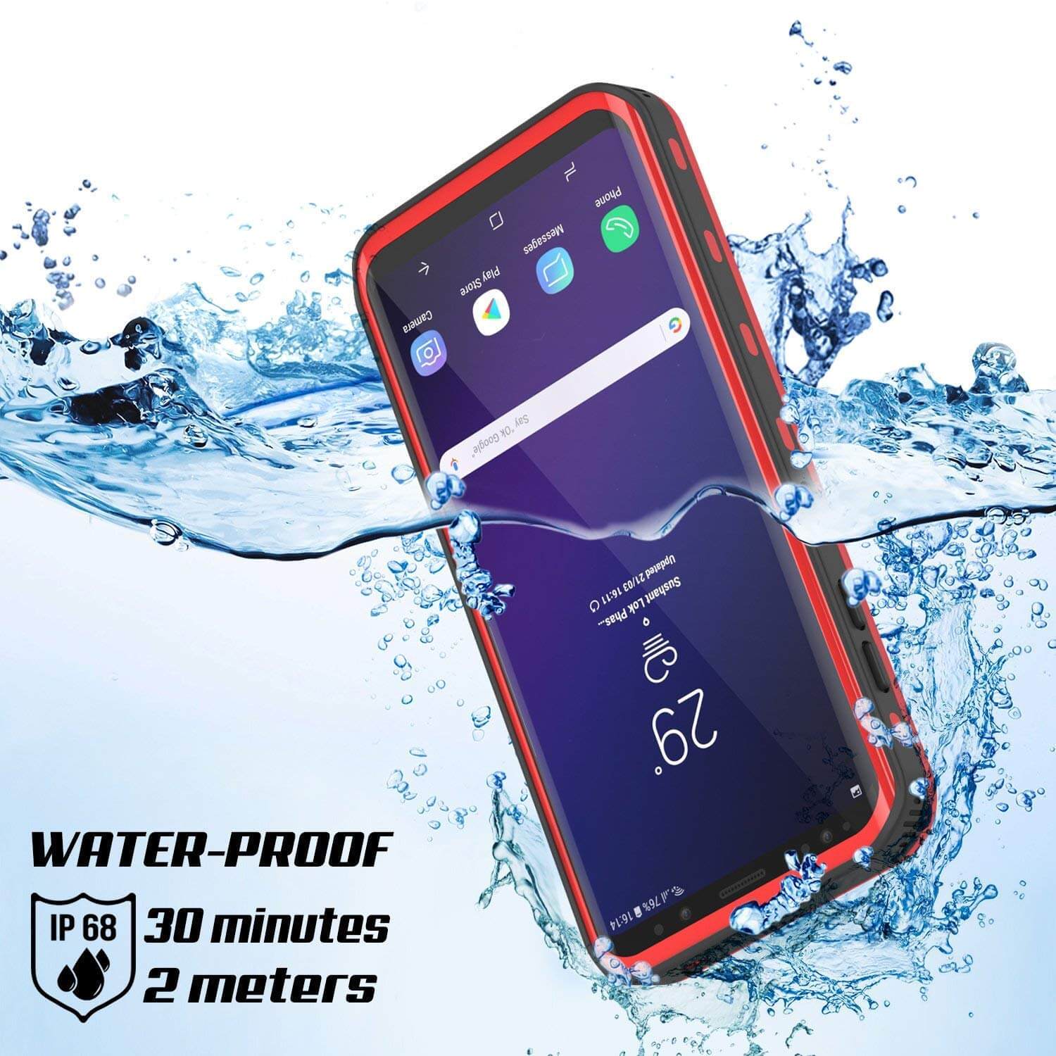 Galaxy S9 Plus Waterproof Case, Punkcase [KickStud Series] Armor Cover [RED] - PunkCase NZ