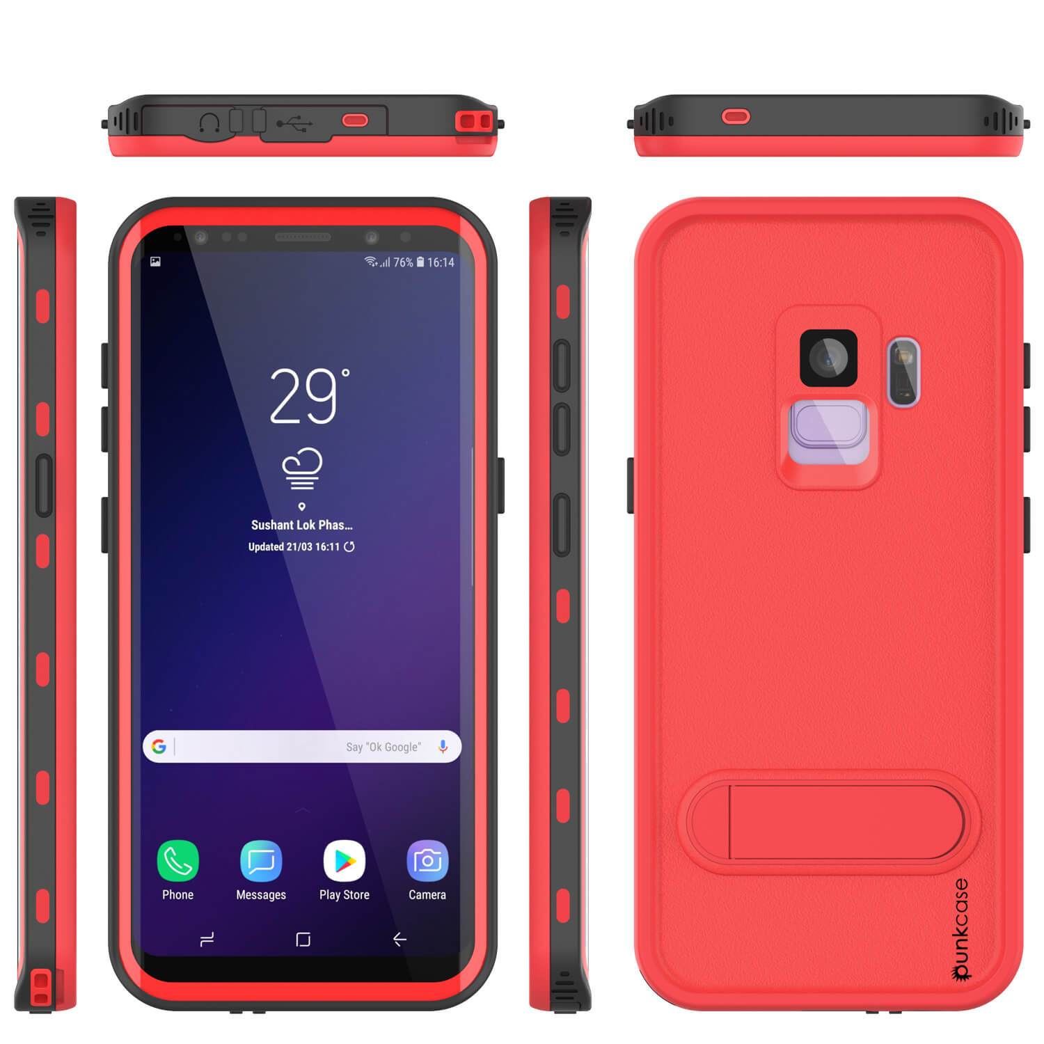 Galaxy S9 Waterproof Case, Punkcase [KickStud Series] Armor Cover [RED] - PunkCase NZ