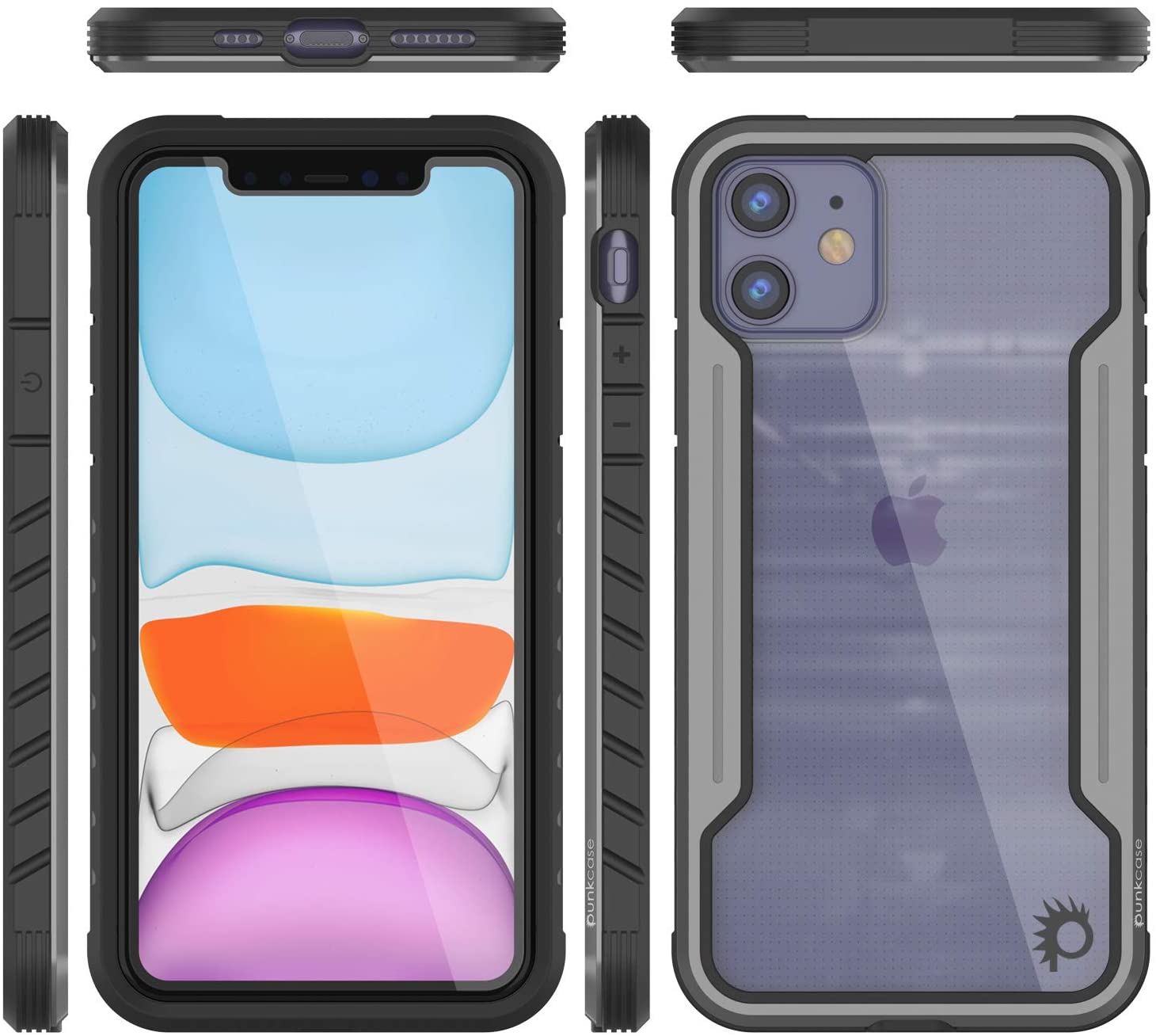 Punkcase iPhone 11 ravenger Case Protective Military Grade Multilayer Cover [Grey-Black]
