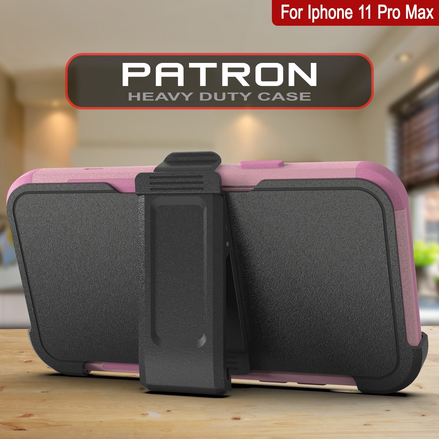 Punkcase for iPhone 11 Pro Max Belt Clip Multilayer Holster Case [Patron Series] [Pink]