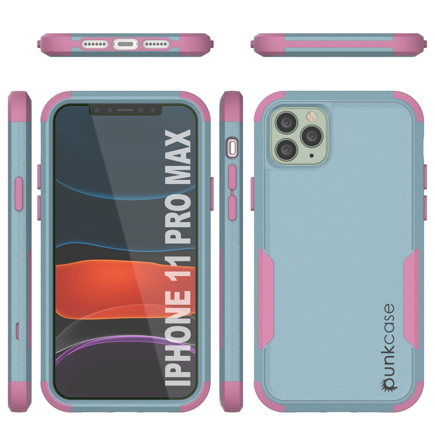 Punkcase for iPhone 11 Pro Max Belt Clip Multilayer Holster Case [Patron Series] [Mint-Pink]