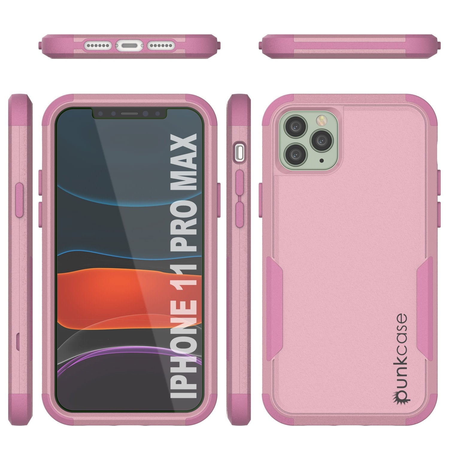 Punkcase for iPhone 11 Pro Max Belt Clip Multilayer Holster Case [Patron Series] [Pink]