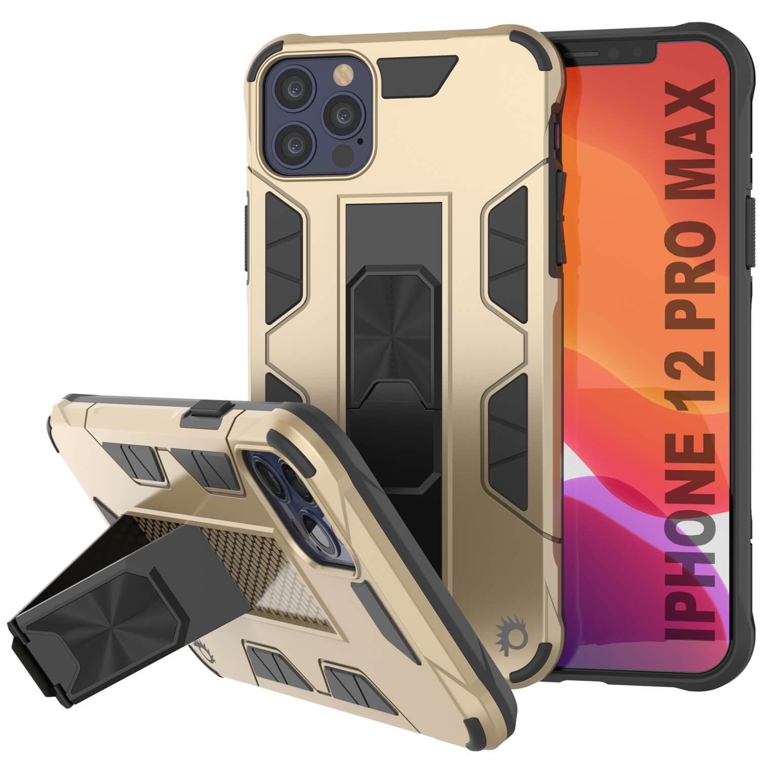 Punkcase iPhone 12 Pro Max Case [ArmorShield Series] Military Style Protective Dual Layer Case Gold