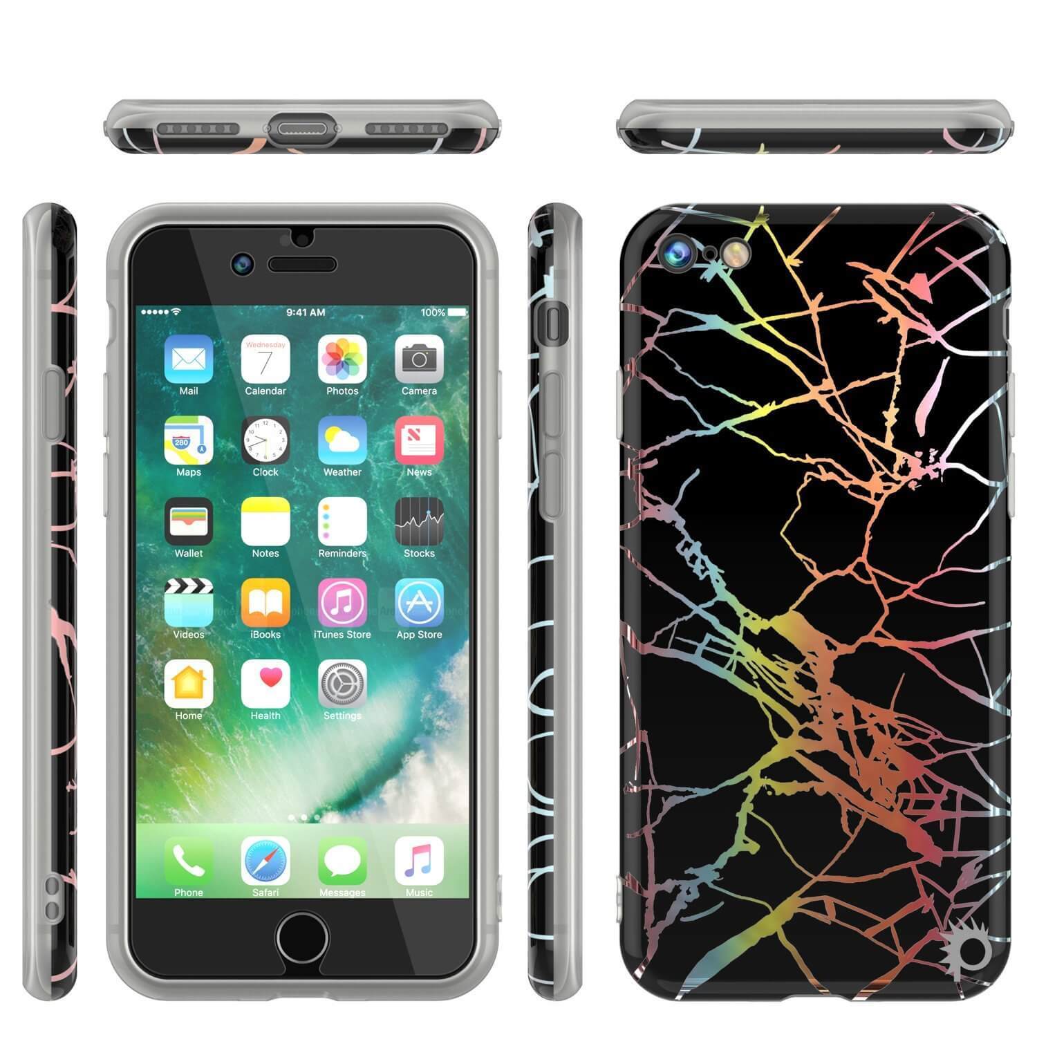 Punkcase iPhone 8 / 7 Marble Case, Protective Full Body Cover W/9H Tempered Glass Screen Protector (Black Mirage) - PunkCase NZ