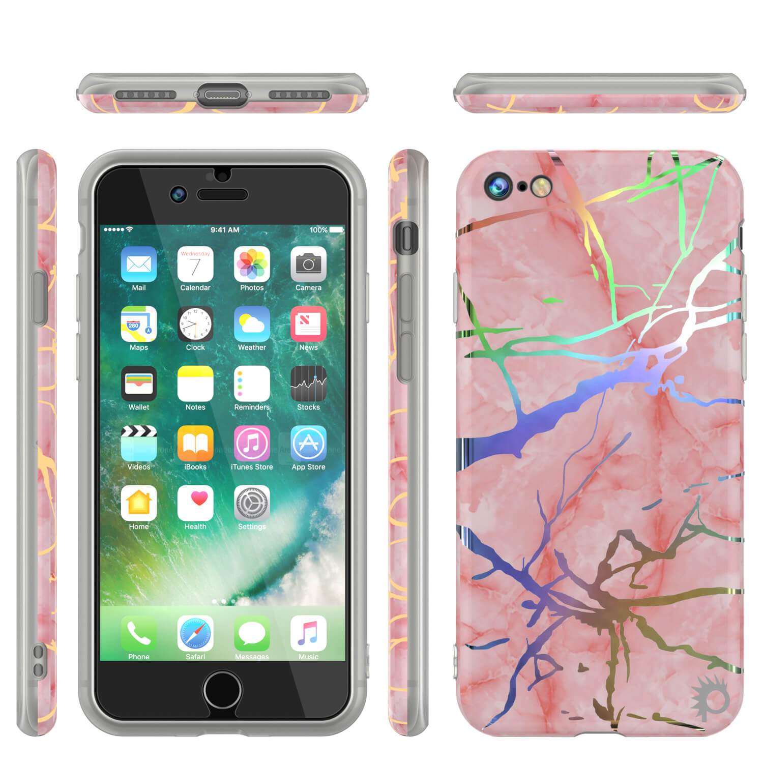Punkcase iPhone 8 / 7 Marble Case, Protective Full Body Cover W/9H Tempered Glass Screen Protector (Rose Mirage) - PunkCase NZ