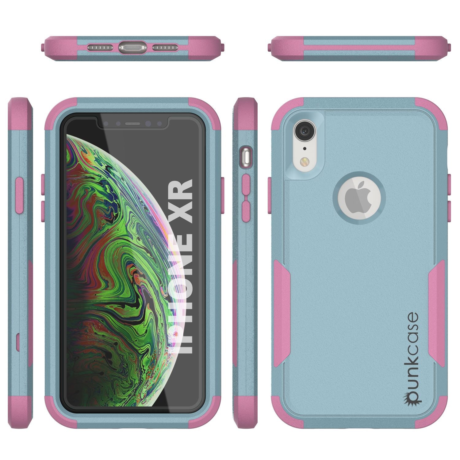Punkcase for iPhone XR Belt Clip Multilayer Holster Case [Patron Series] [Mint-Pink]