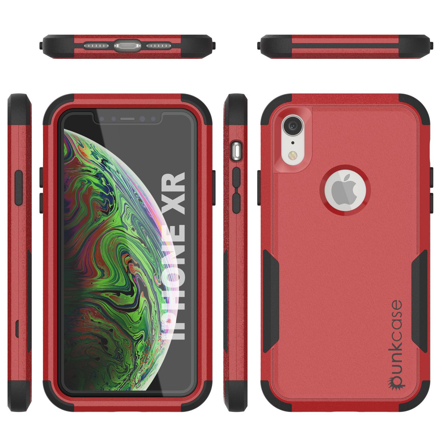 Punkcase for iPhone XR Belt Clip Multilayer Holster Case [Patron Series] [Red-Black]