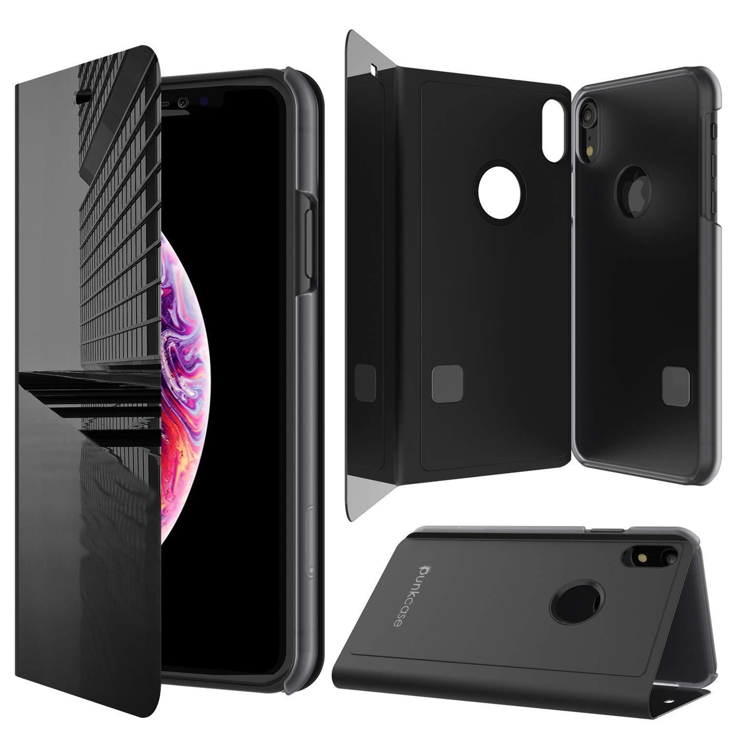 Punkcase iPhone 11 / XI Reflector Case Protective Flip Cover [Black]
