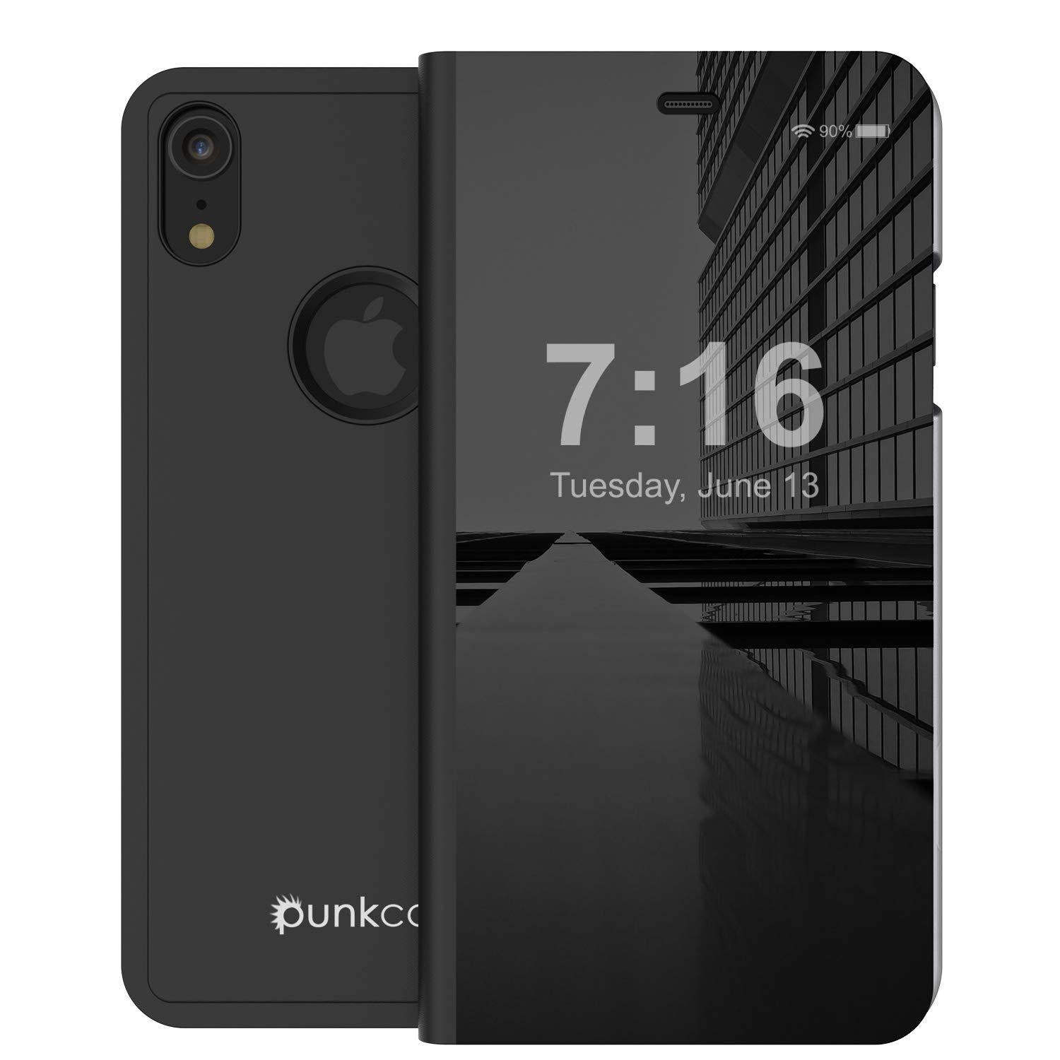 Punkcase iPhone 11 / XI Reflector Case Protective Flip Cover [Black]