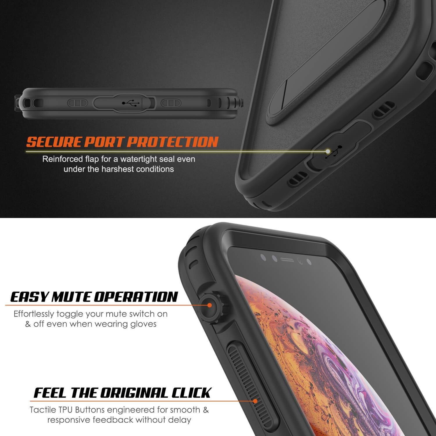 iPhone XR Waterproof Case, Punkcase [KickStud Series] Armor Cover [Black] - PunkCase NZ