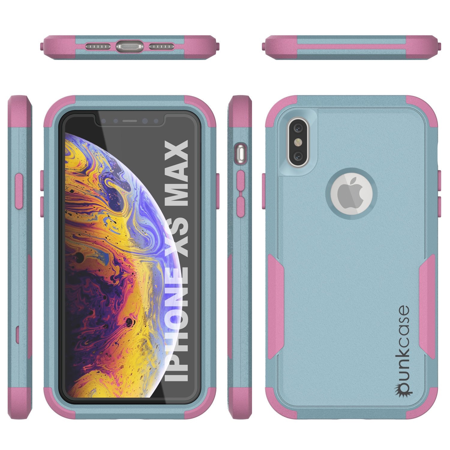 Punkcase for iPhone XS Max Belt Clip Multilayer Holster Case [Patron Series] [Mint-Pink]