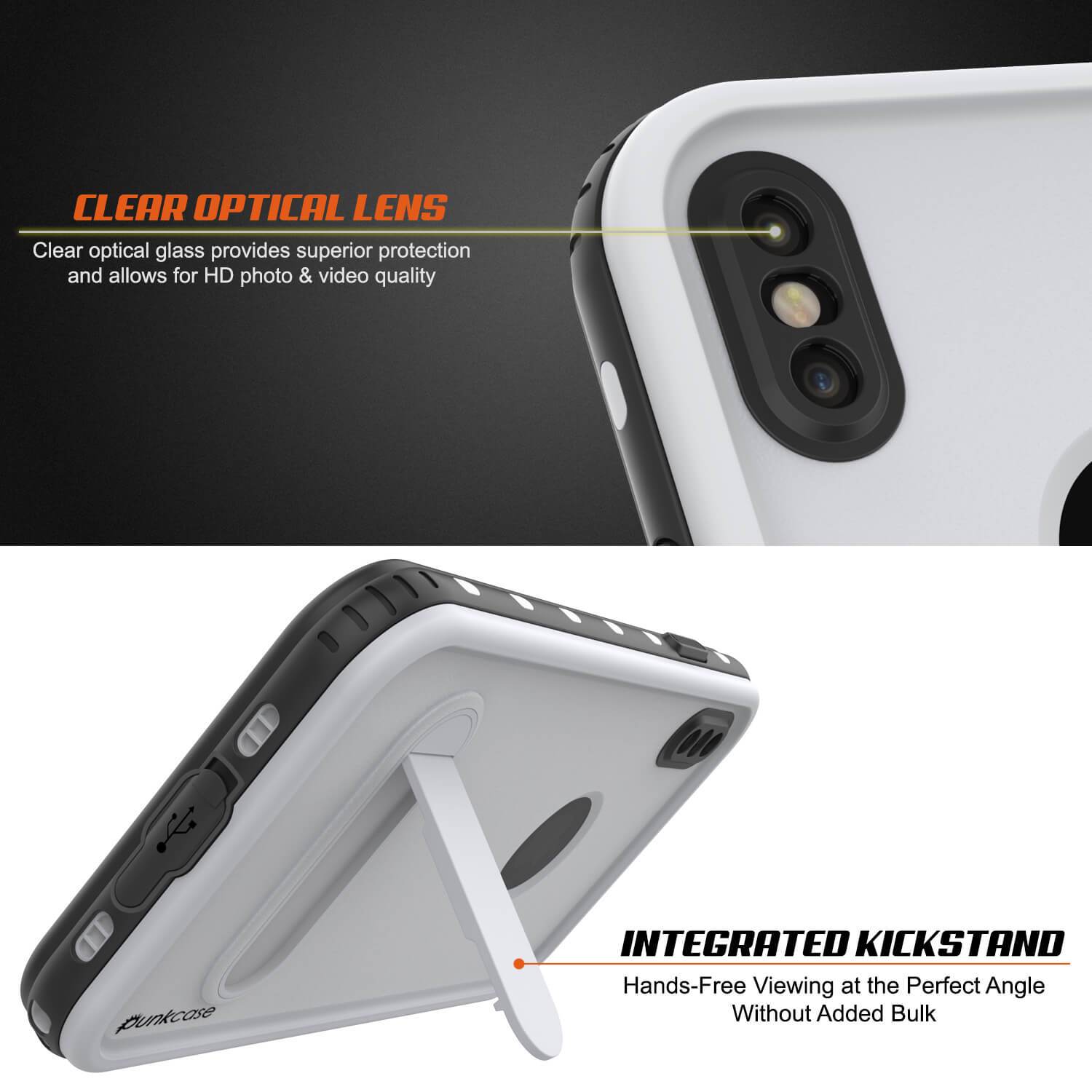 iPhone XS Max Waterproof Case, Punkcase [KickStud Series] Armor Cover [White] - PunkCase NZ
