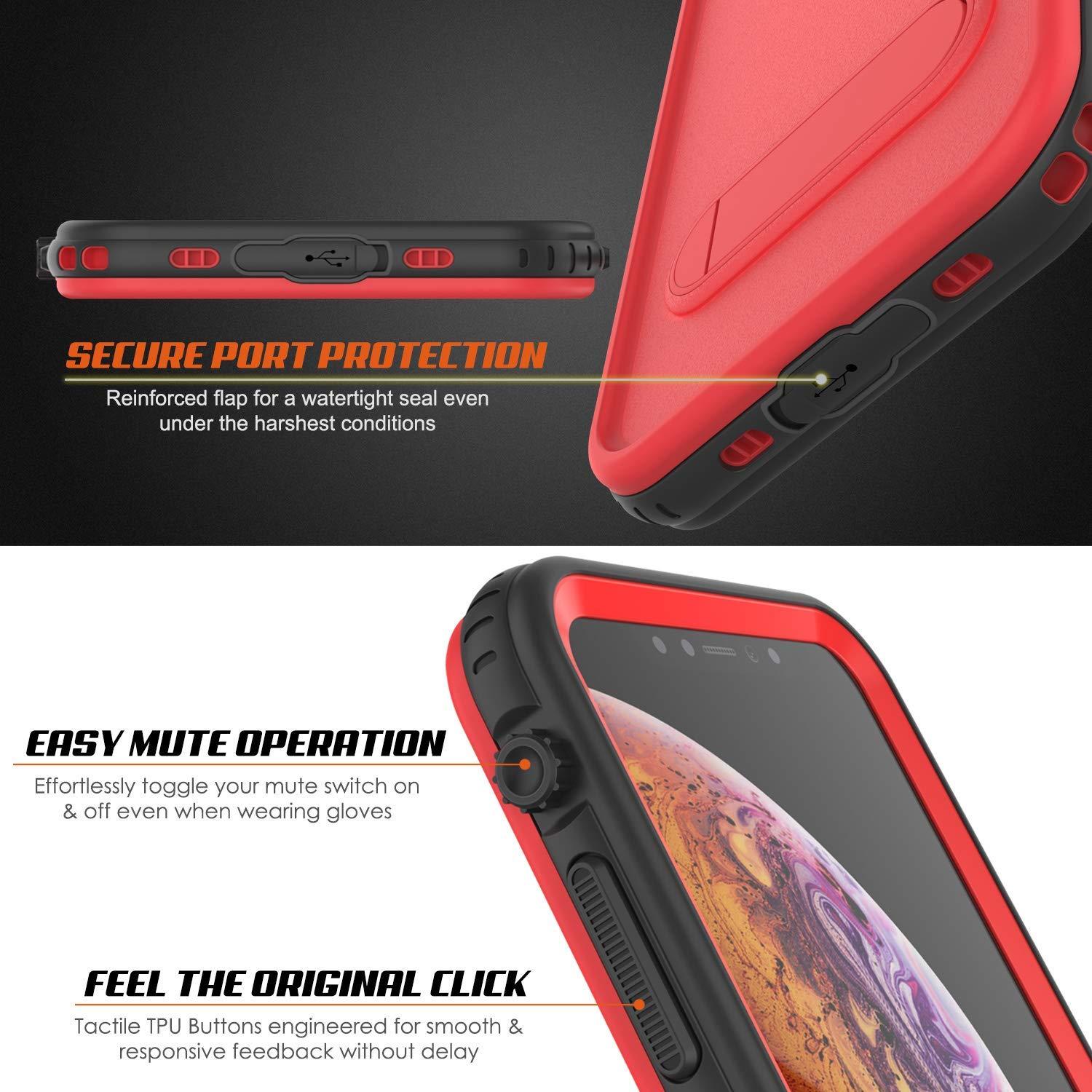iPhone XS Waterproof Case, Punkcase [KickStud Series] Armor Cover [Red] - PunkCase NZ