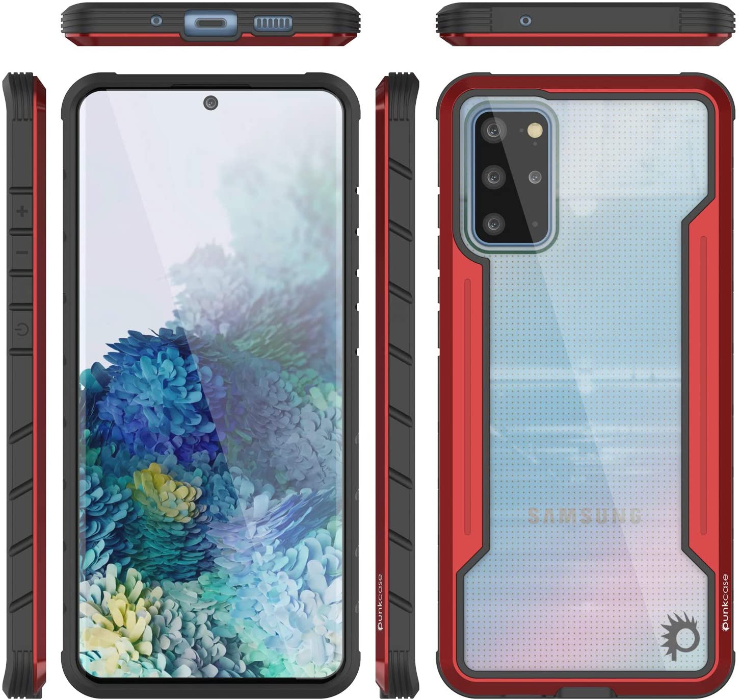 Punkcase S20+ Plus ravenger Case Protective Military Grade Multilayer Cover [Red]