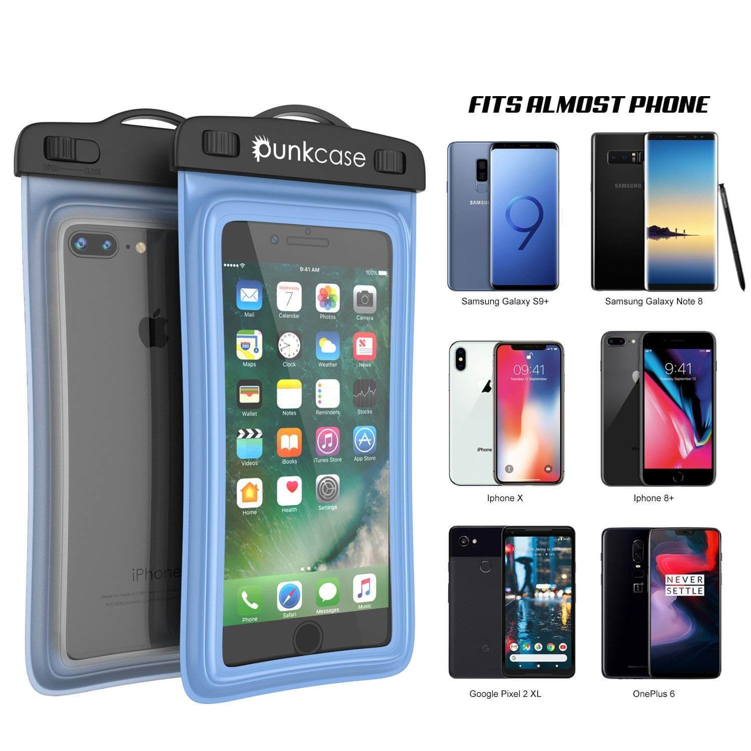 Waterproof Phone Pouch, PunkBag Universal Floating Dry Case Bag for most Cell Phones [Blue] - PunkCase NZ