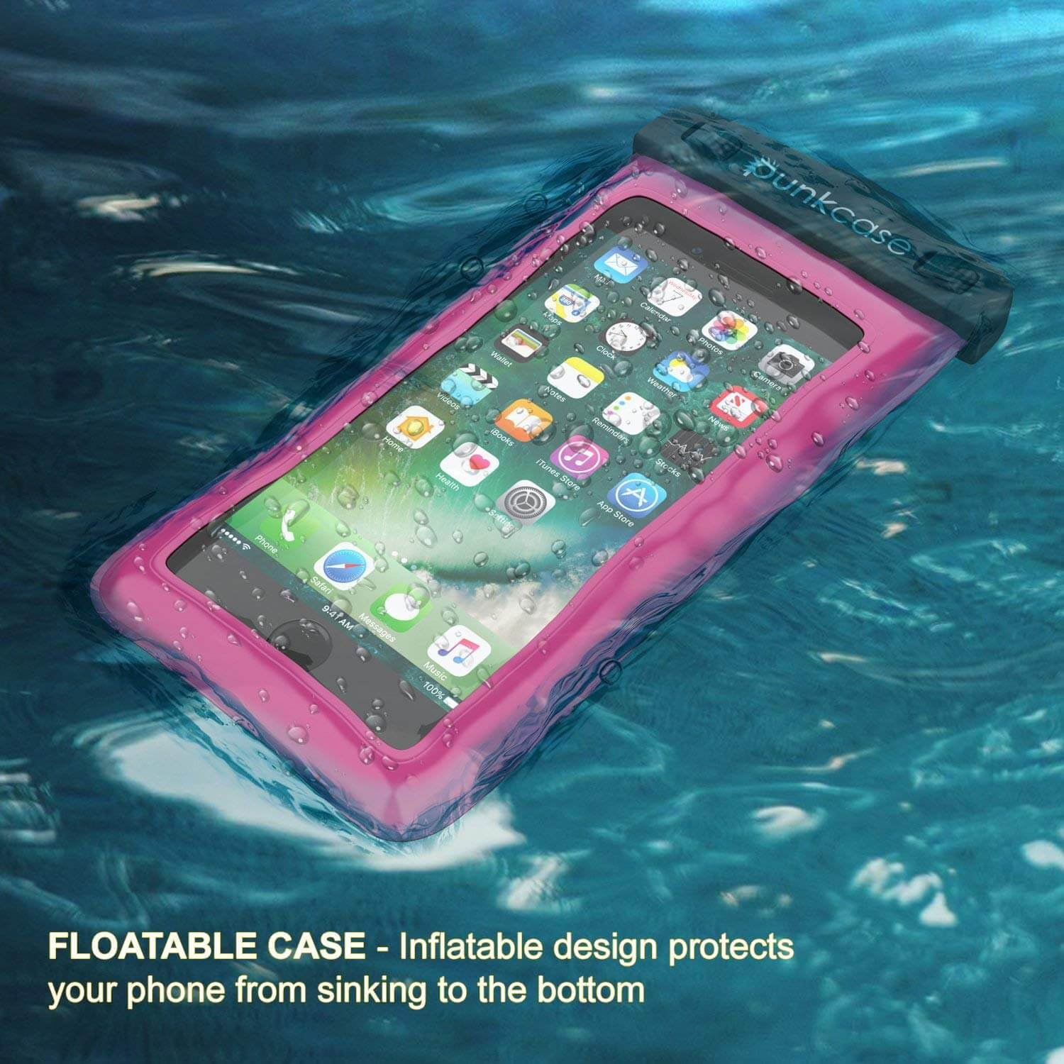 Waterproof Phone Pouch, PunkBag Universal Floating Dry Case Bag for most Cell Phones [Pink] - PunkCase NZ