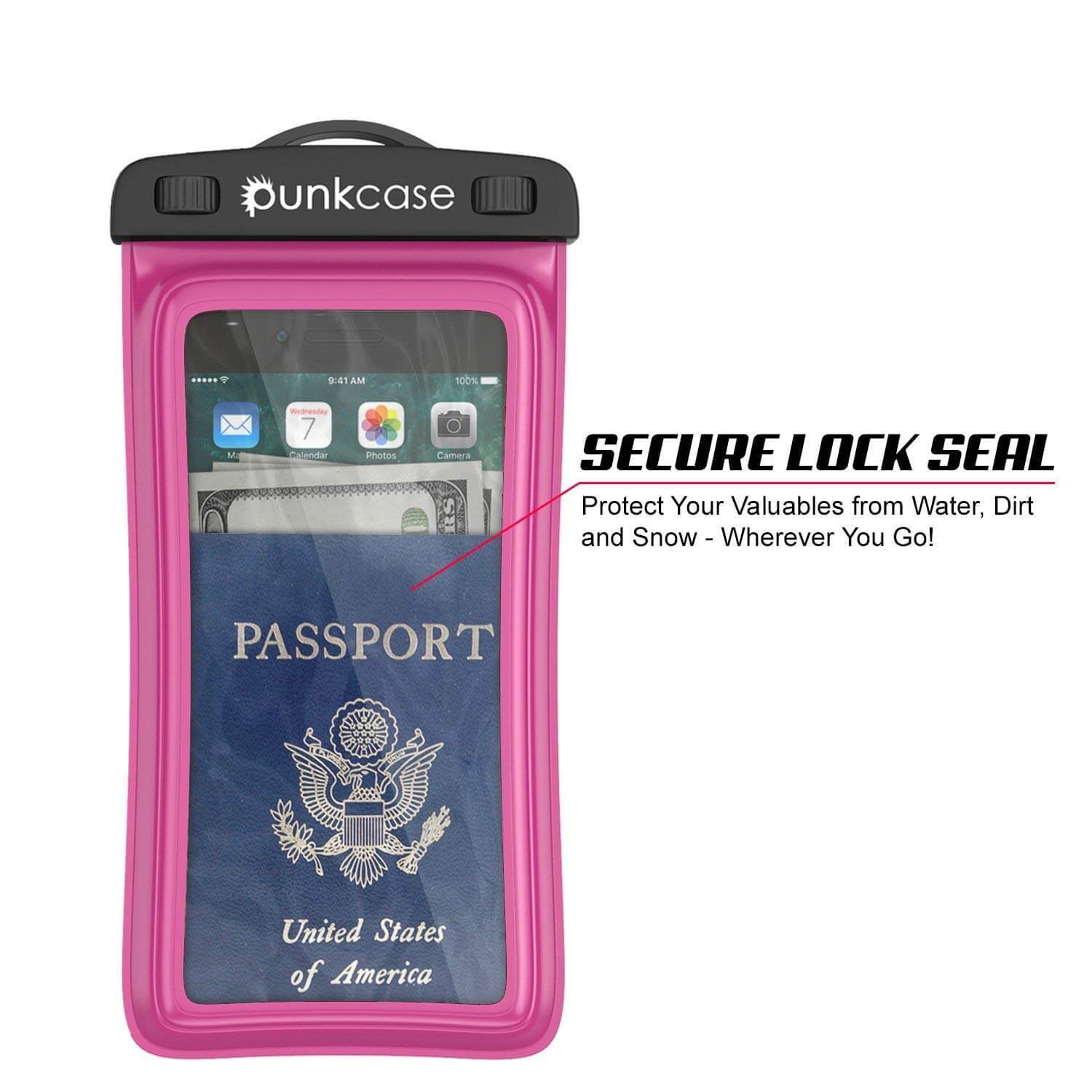 Waterproof Phone Pouch, PunkBag Universal Floating Dry Case Bag for most Cell Phones [Pink] - PunkCase NZ