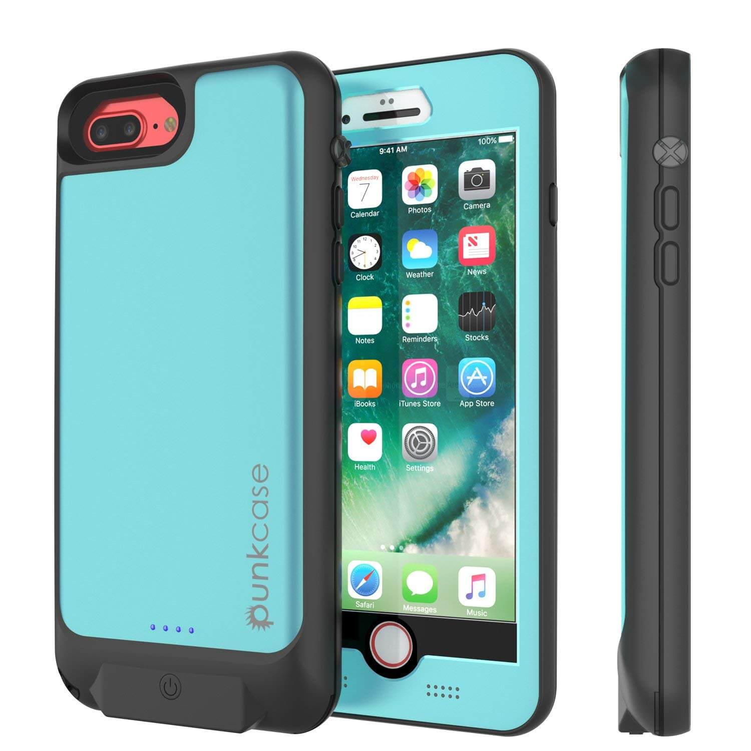 PunkJuice iPhone 6+ Plus/6s+ Plus Battery Case Teal - Waterproof Power Juice Bank w/ 4300mAh