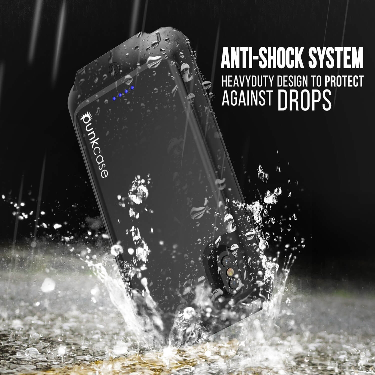 PunkJuice iPhone X Battery Case, Waterproof, IP68 Certified [Ultra Slim] [Black] - PunkCase NZ