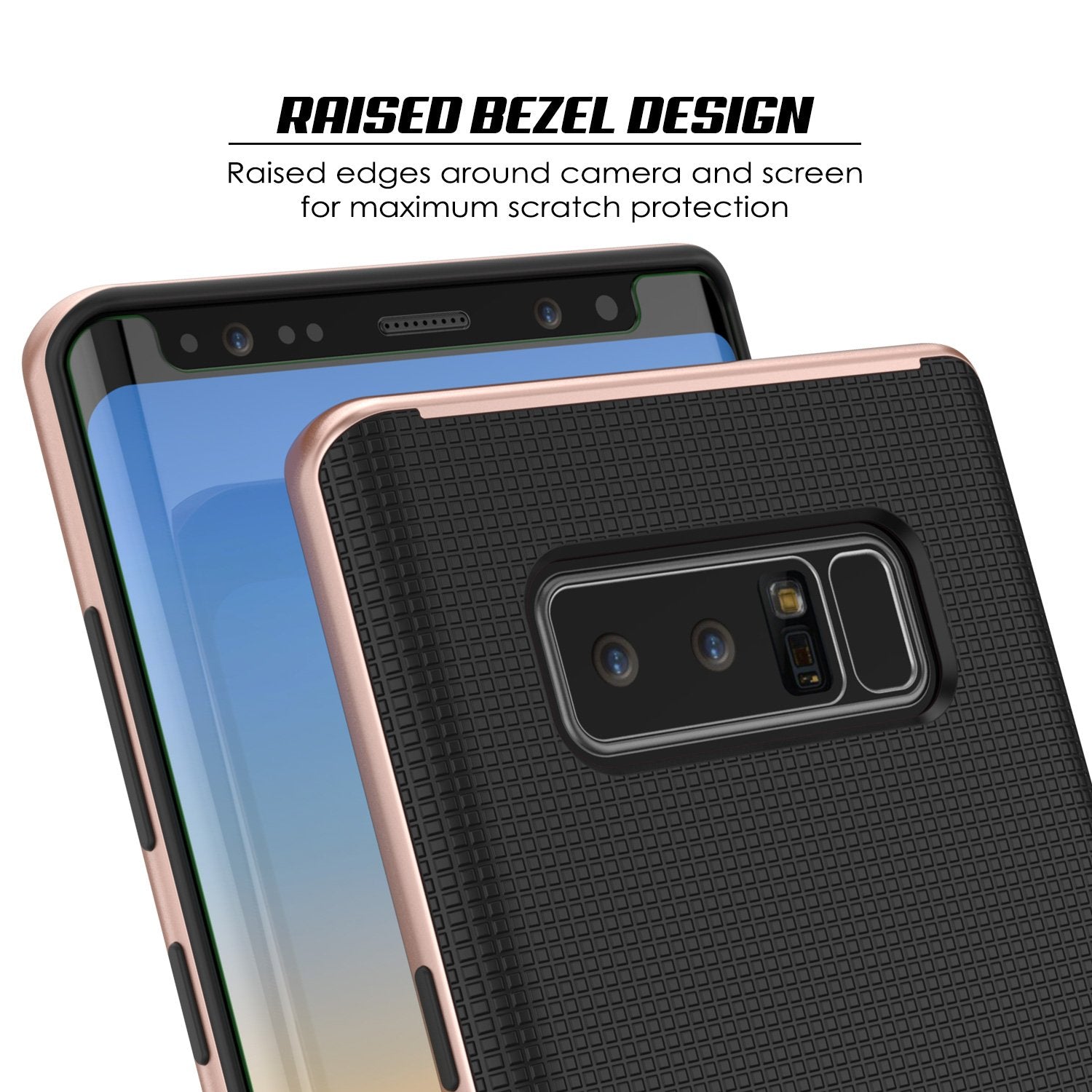 Galaxy Note 8 Case, PunkCase [Stealth Series] Hybrid 3-Piece Shockproof Dual Layer Cover [Non-Slip] [Soft TPU + PC Bumper] with PUNKSHIELD Screen Protector for Samsung Note 8 [Rose Gold] - PunkCase NZ
