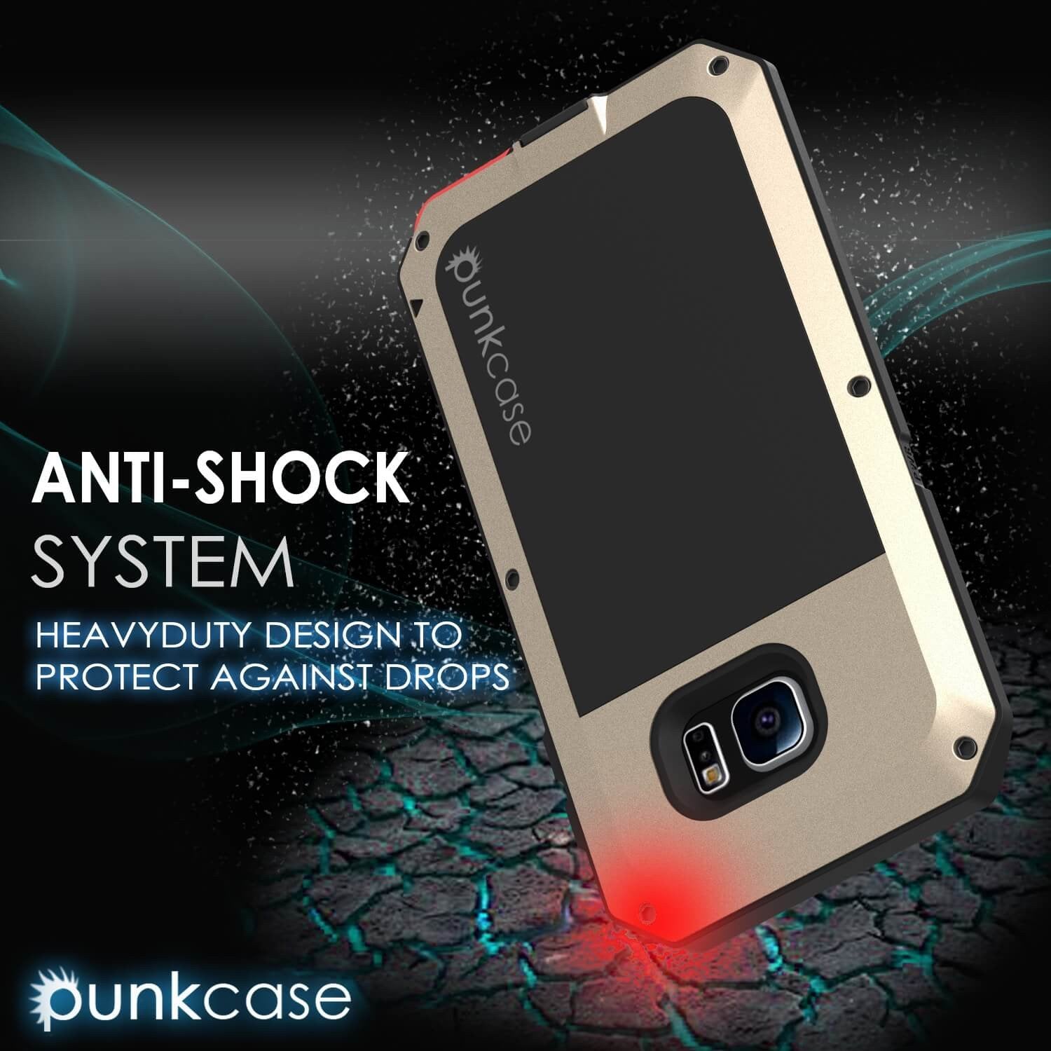 Galaxy S6 EDGE  Case, PUNKcase Metallic Gold Shockproof  Slim Metal - PunkCase NZ