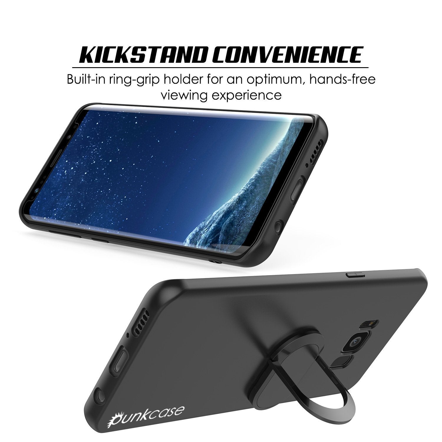 Galaxy S8 PLUS, Punkcase Magnetix Protective TPU Cover W/ Kickstand, Screen Protector [Black] - PunkCase NZ